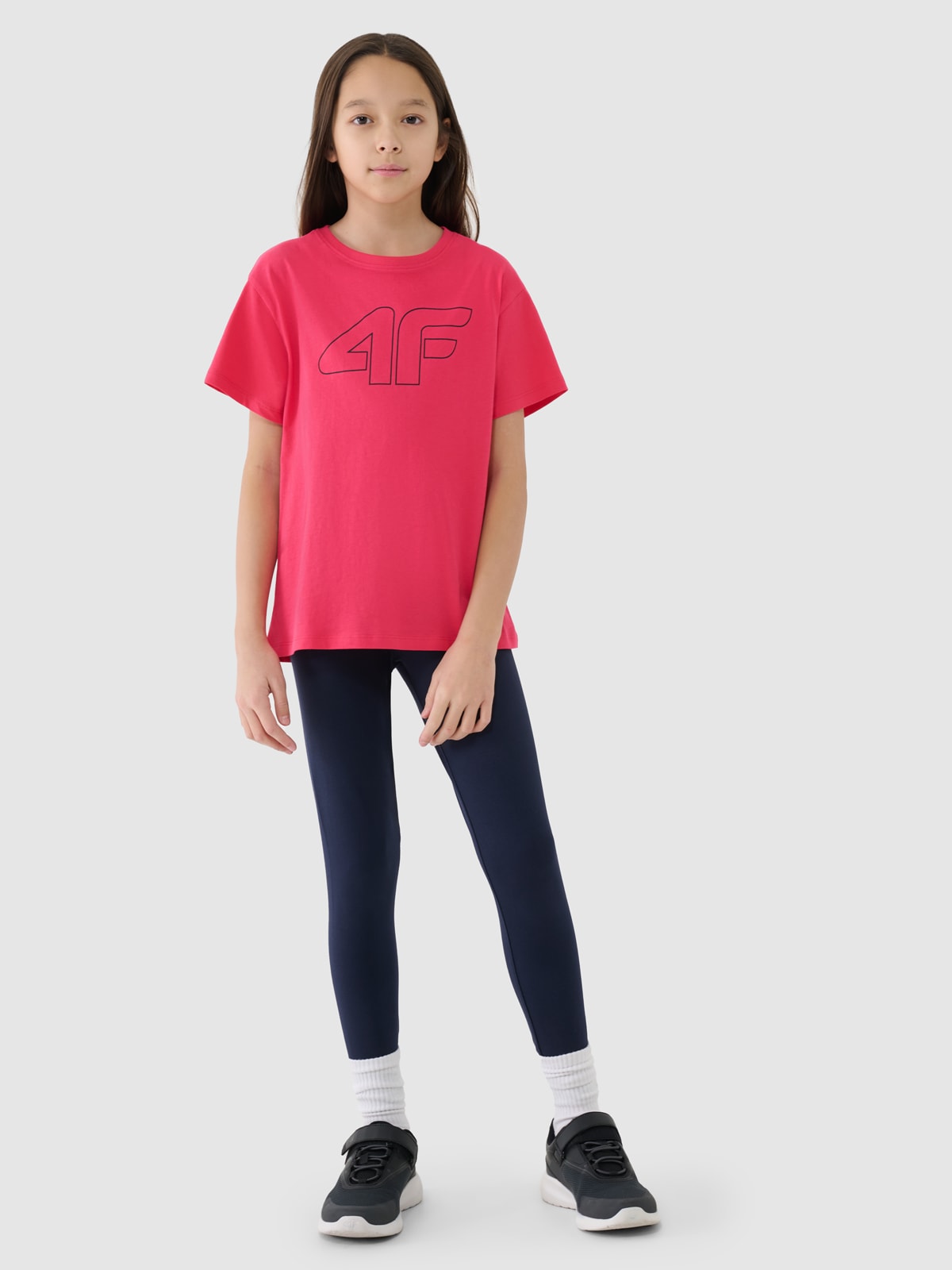 Трикотажні легінси для дівчаток - темно-синій