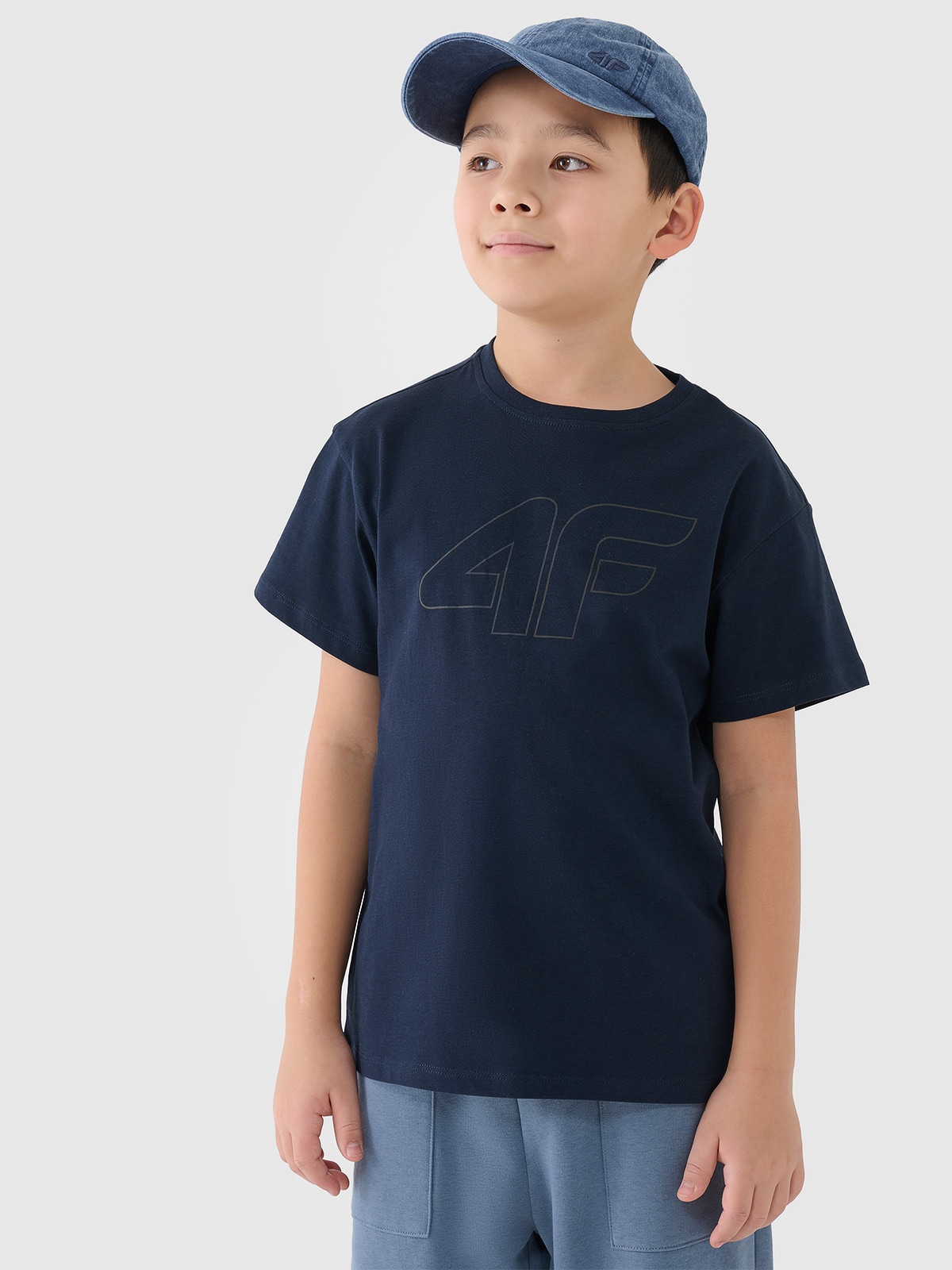 Футболка з принтом для хлопчиків - темно-синій