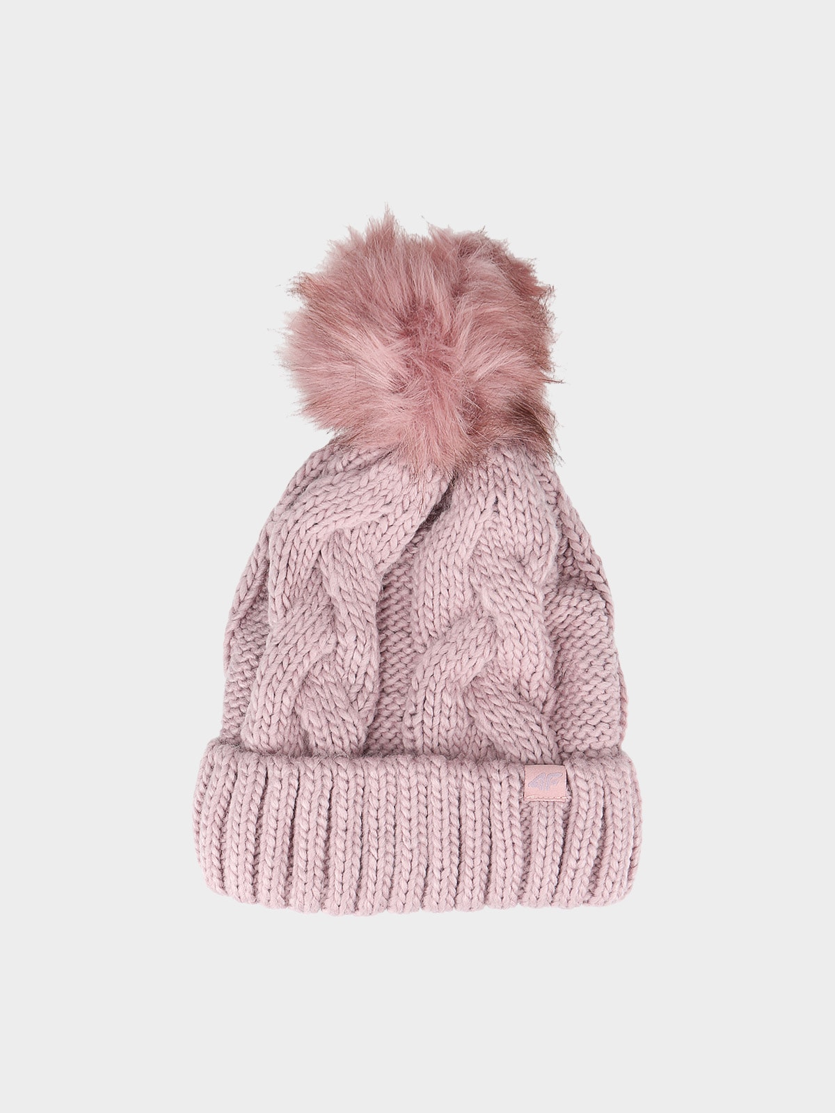 Жіноча шапка з помпоном - рожевий