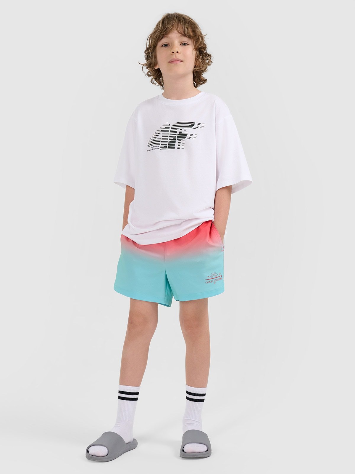 Пляжні шорти boardshorty для хлопчиків - бірюзові