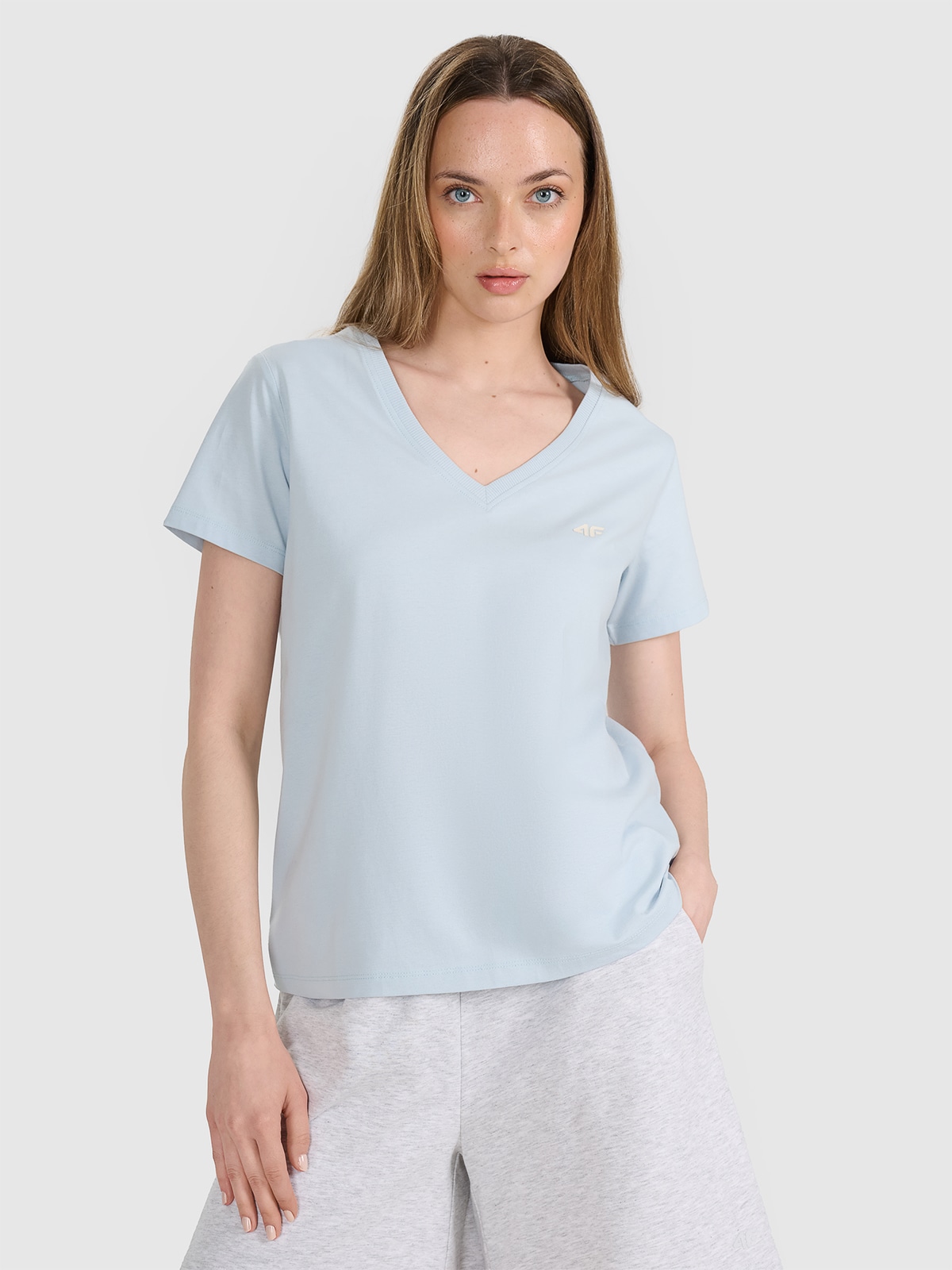 Жіноча oversize однотонна футболка - синя