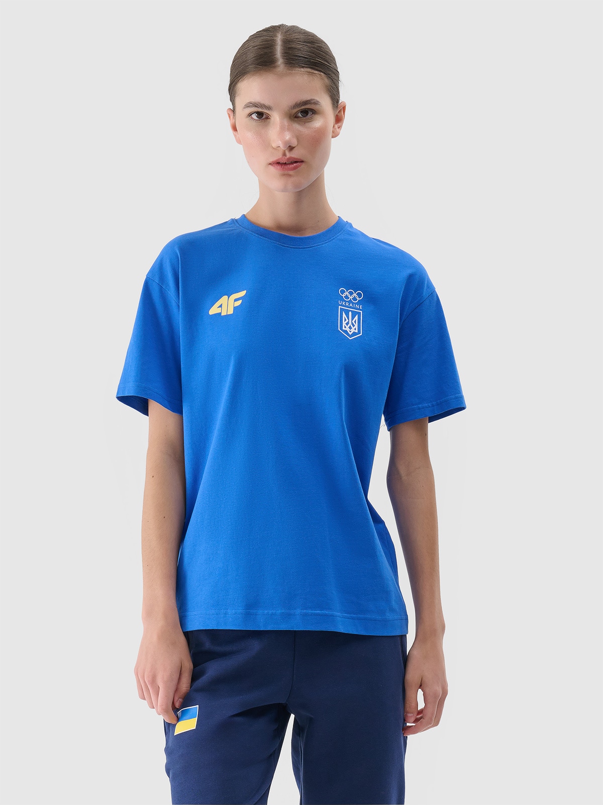 Париж/Україна - Жіноча футболка regular з принтом - темно-синій