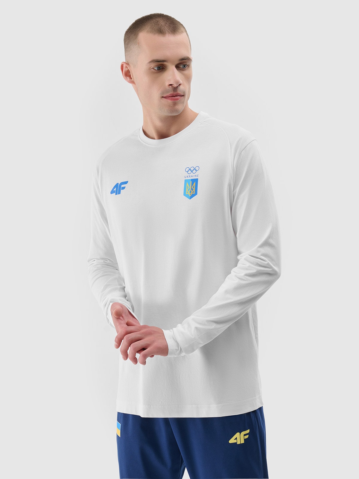 Париж/Україна - Чоловічий лонгслів - білий