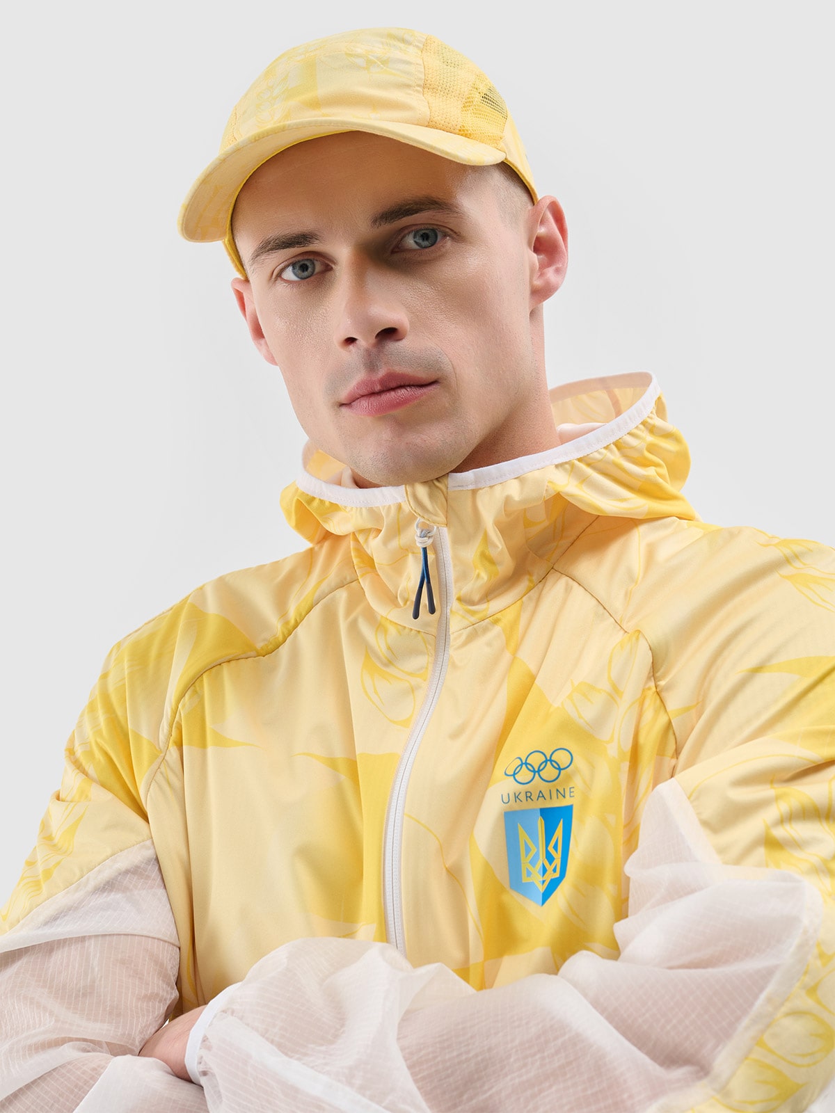 Париж/Україна - Чоловіча вітрозахисна куртка softshell - жовтий