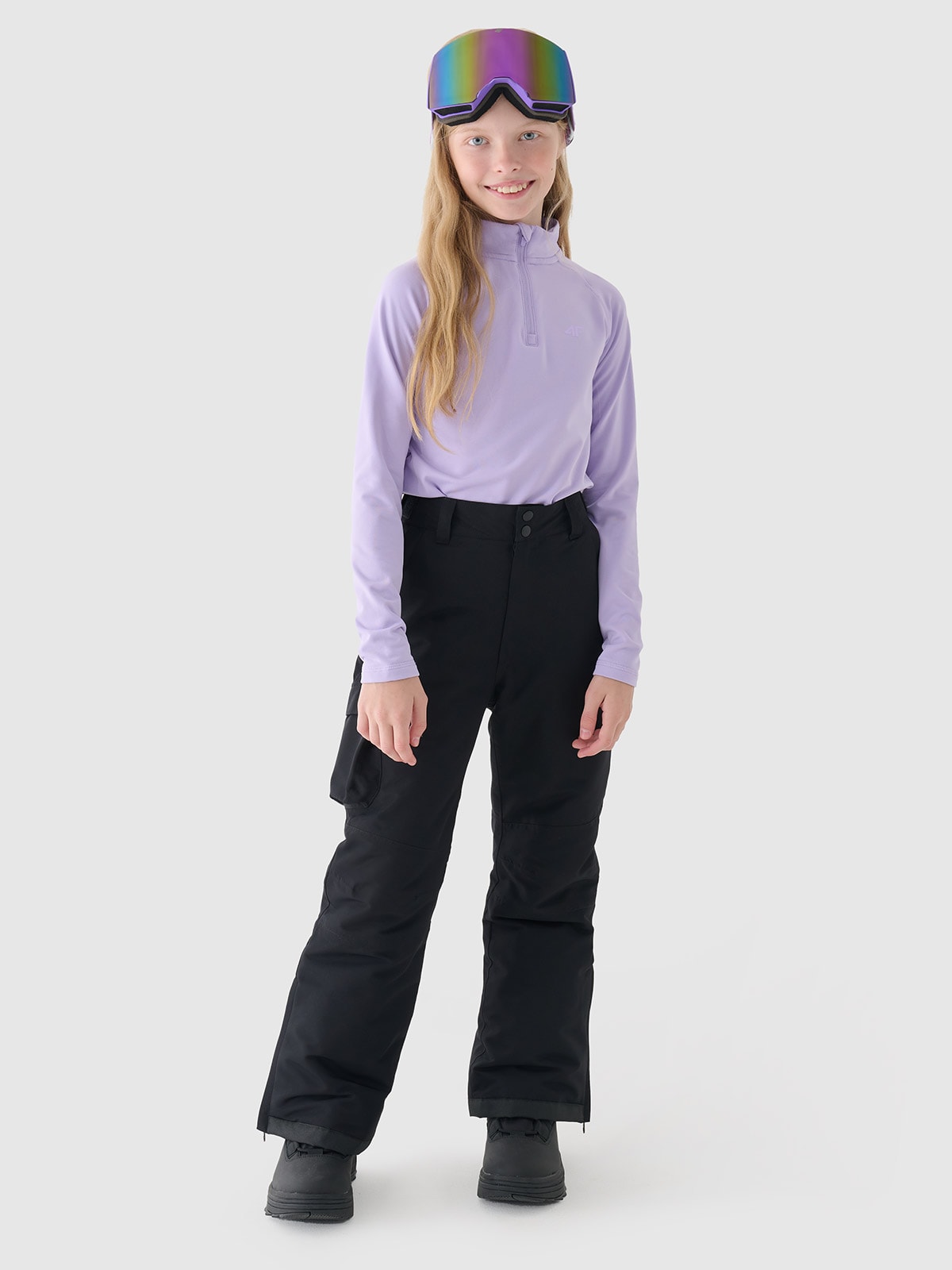 Штани для сноуборда мембрана 10000 для дівчаток - чорний
