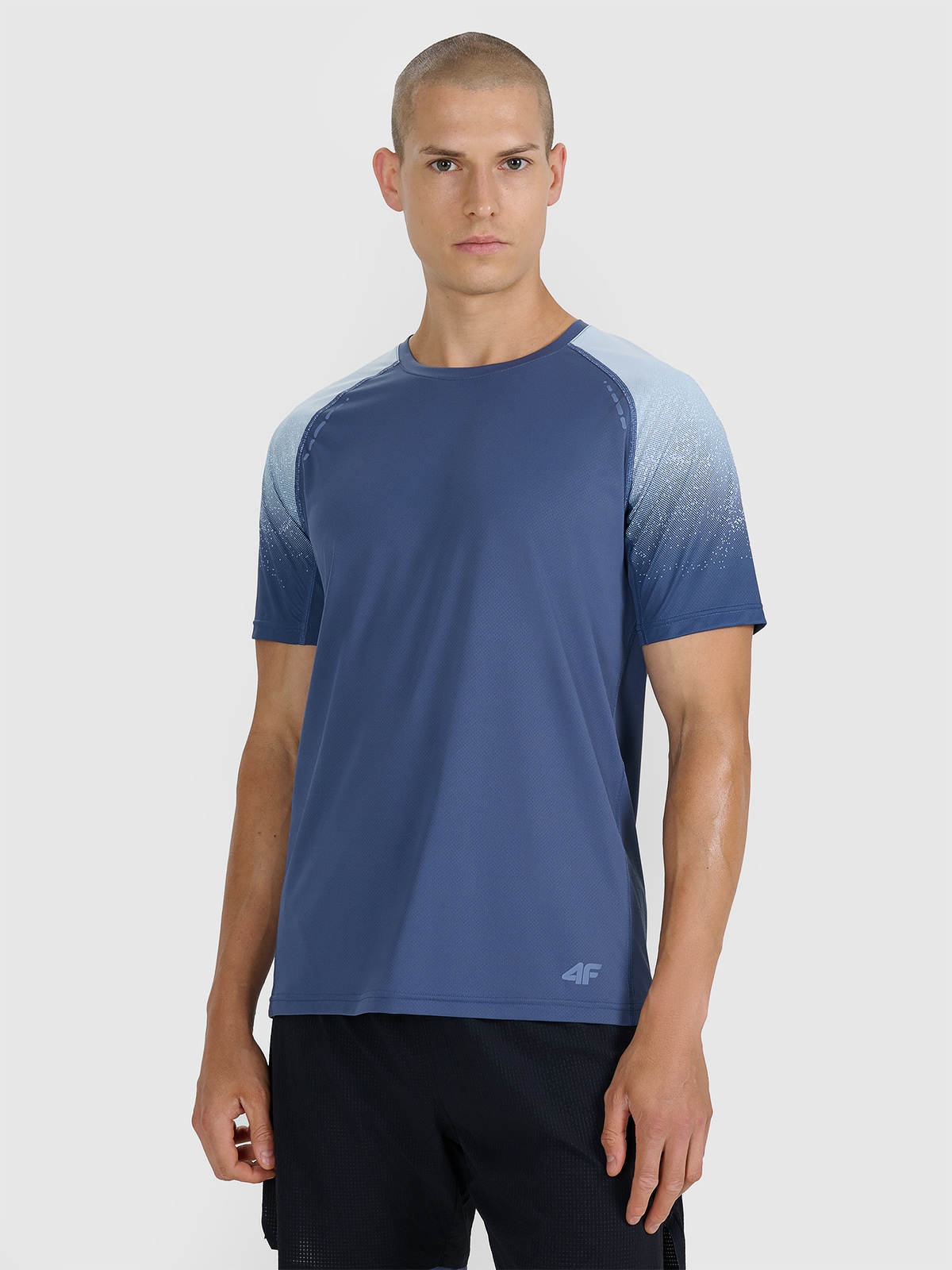 Футболка для бігу по пересіченій місцевості швидковисихаюча чоловіча - темно-синя