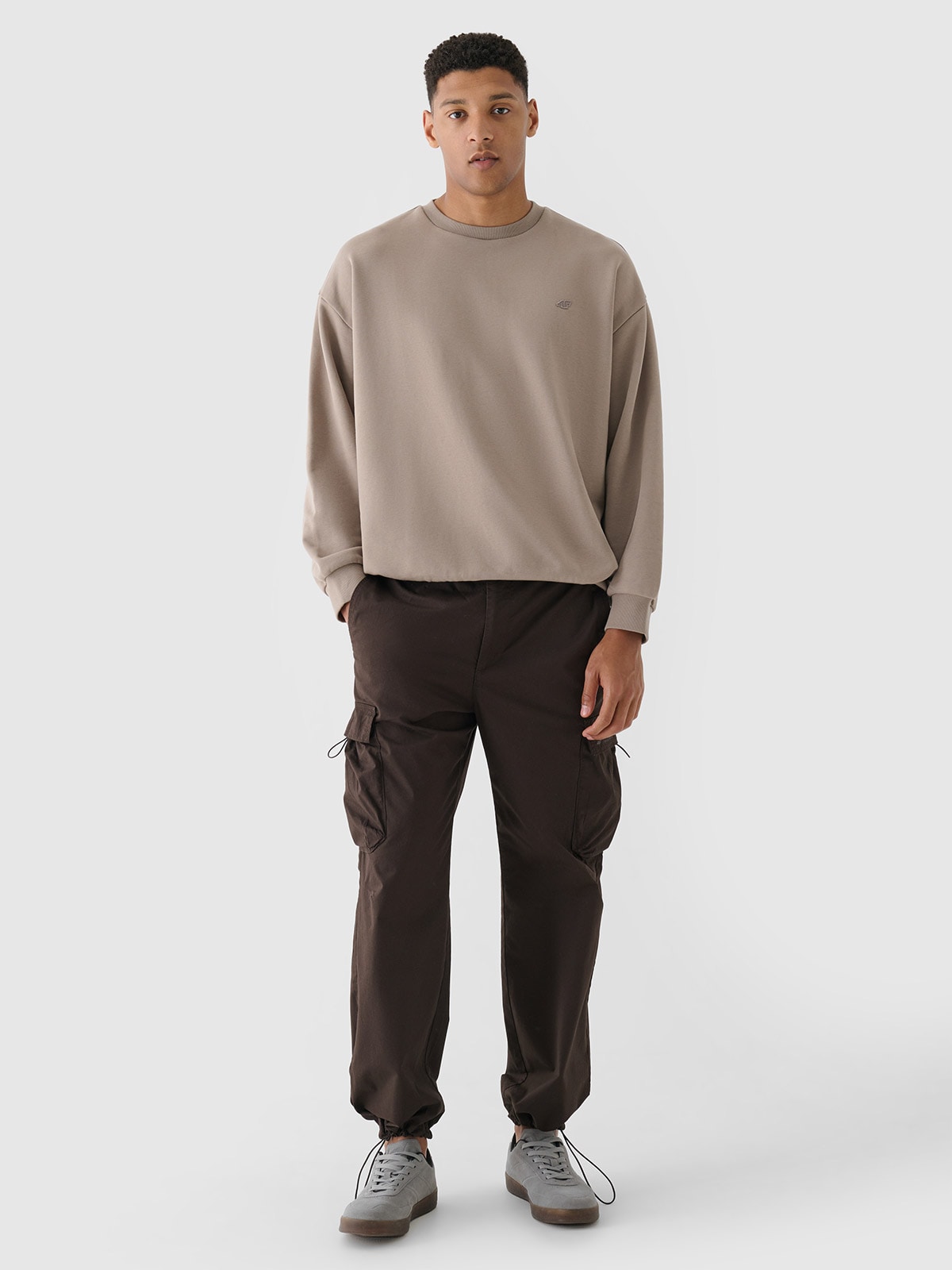 Чоловічі штани casual parachute cargo - коричневий