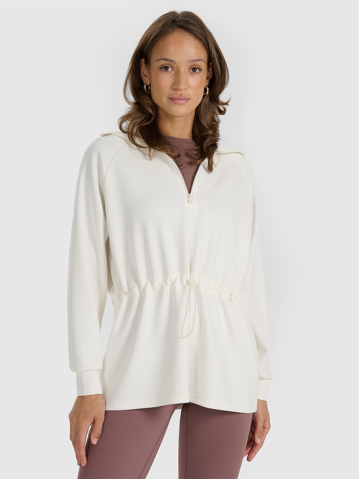 Жіноча спортивна кофта без застібки з модалом - біла
