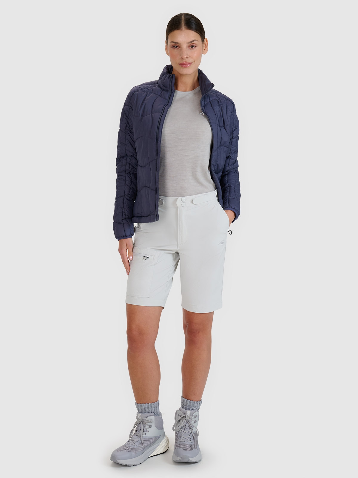 Жіночі швидковисихаючі трекінгові шорти - сірі