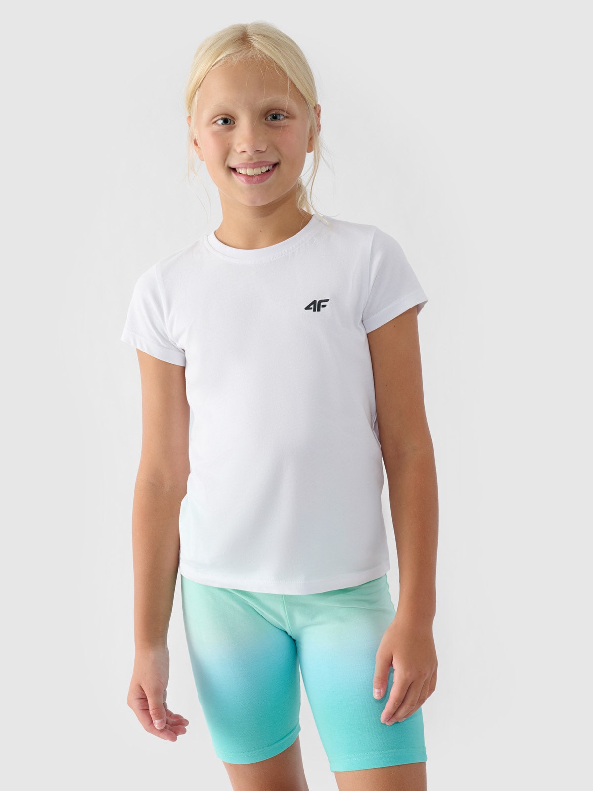 Однотонна футболка для дівчаток - білий