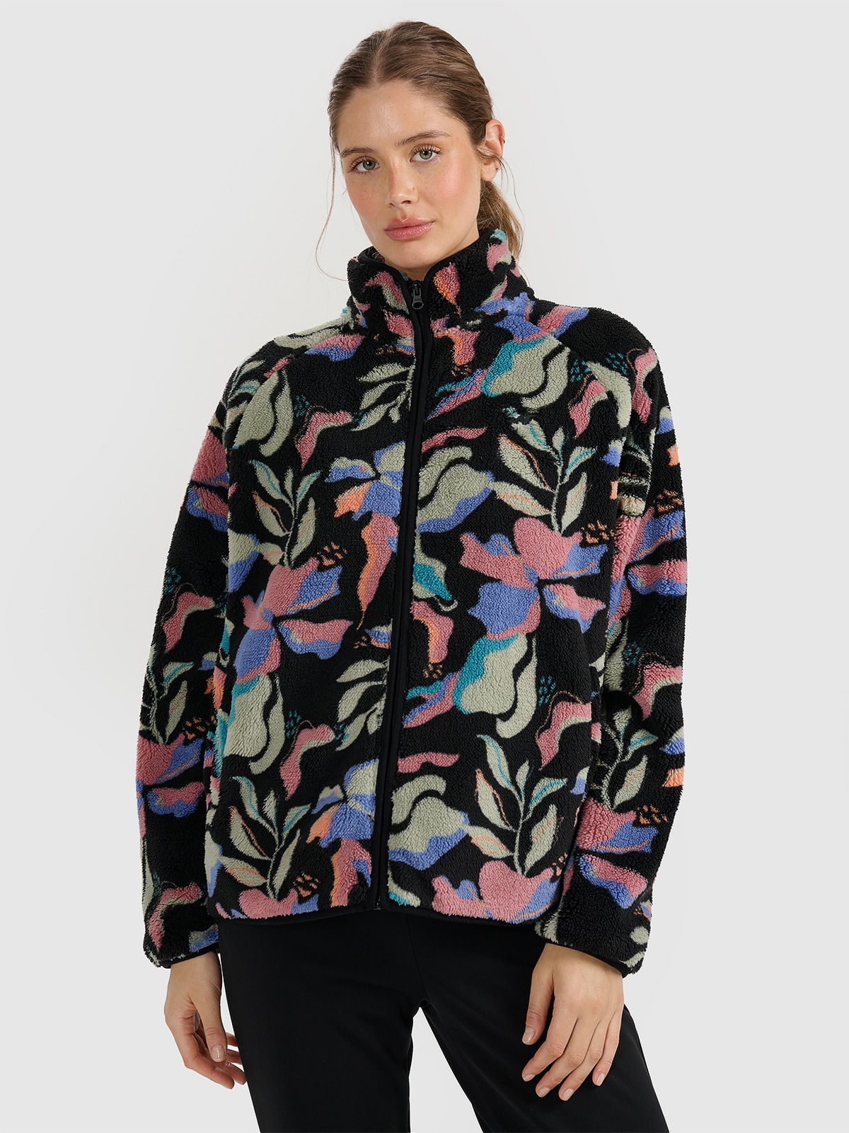 Жіночий polar sherpa oversize зі стійкою - мультиколор