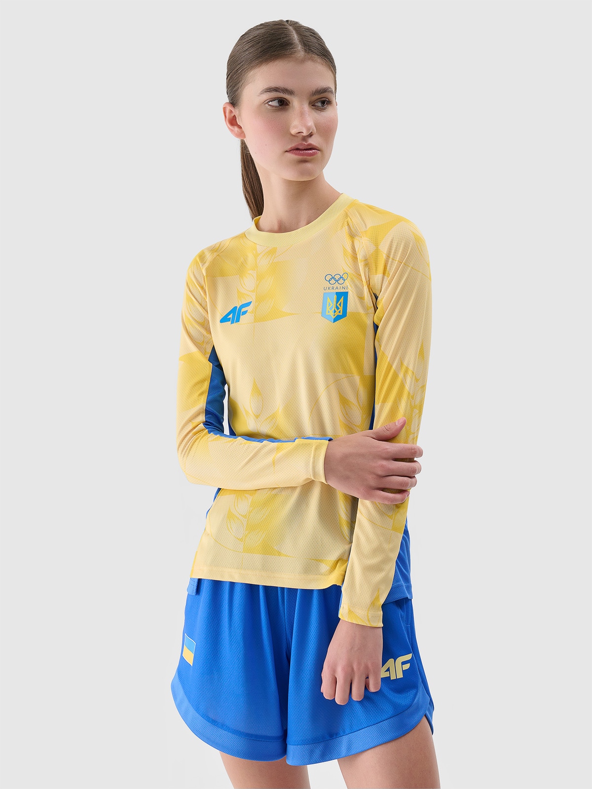 Париж/Україна - Жіночий швидковисихаючий функціональний лонгслів - жовтий