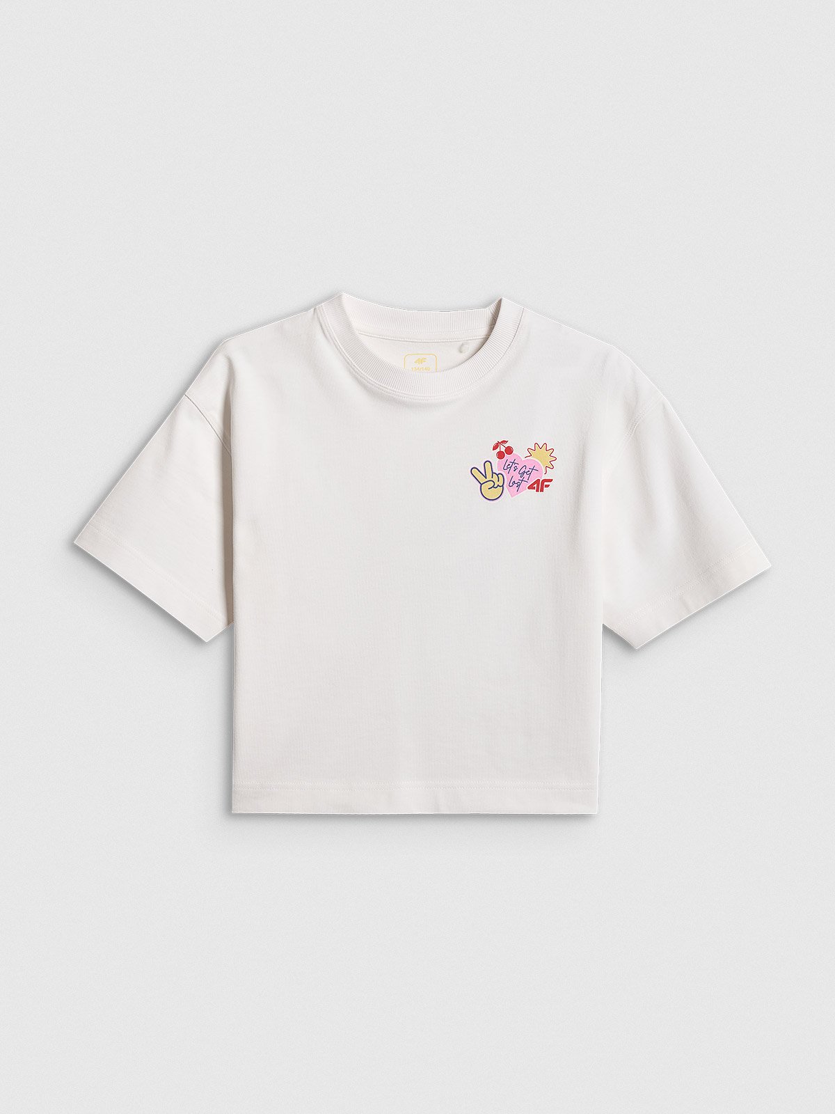 Вільна футболка з принтом для дівчат - біла