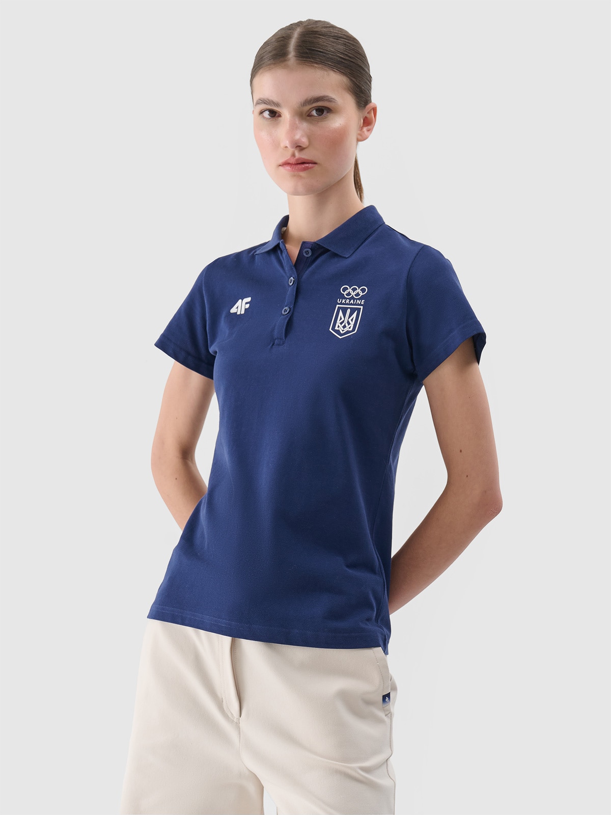Париж/Україна - Жіноча футболка поло - темно-синій