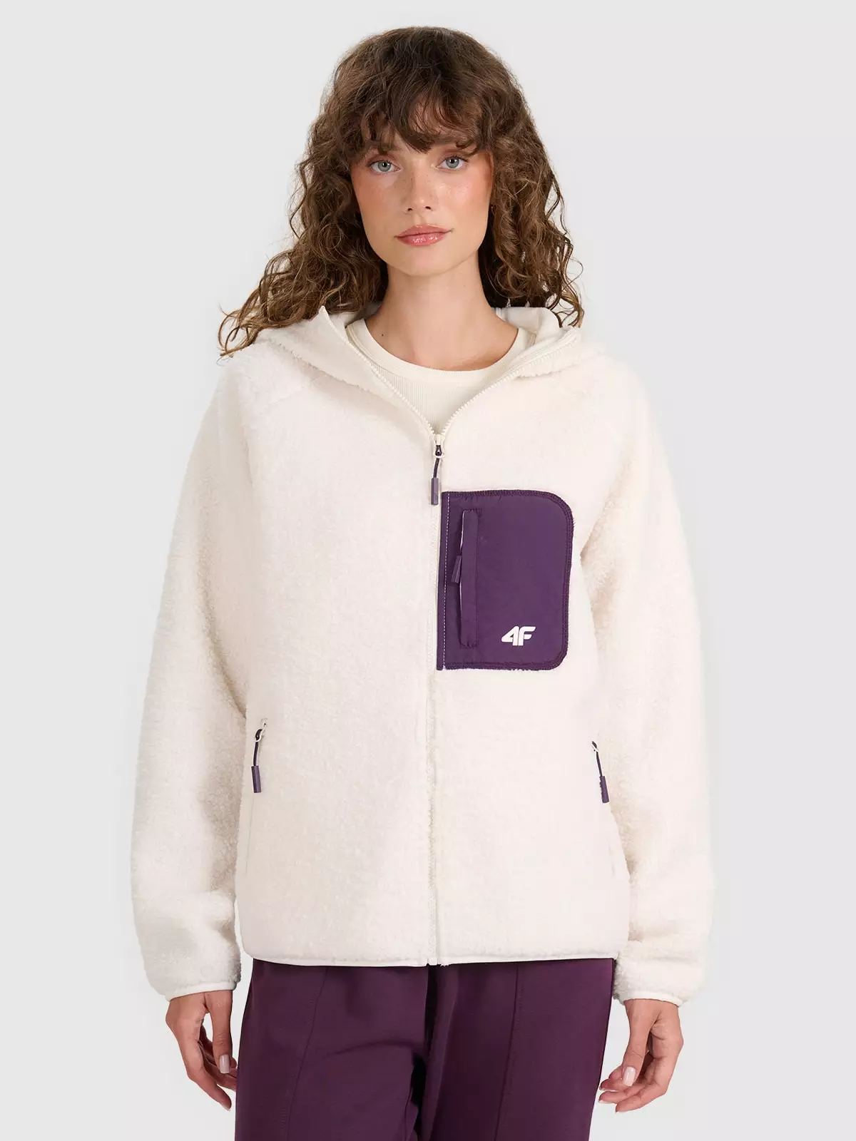 Жіночий polar sherpa regular з капюшоном - білий