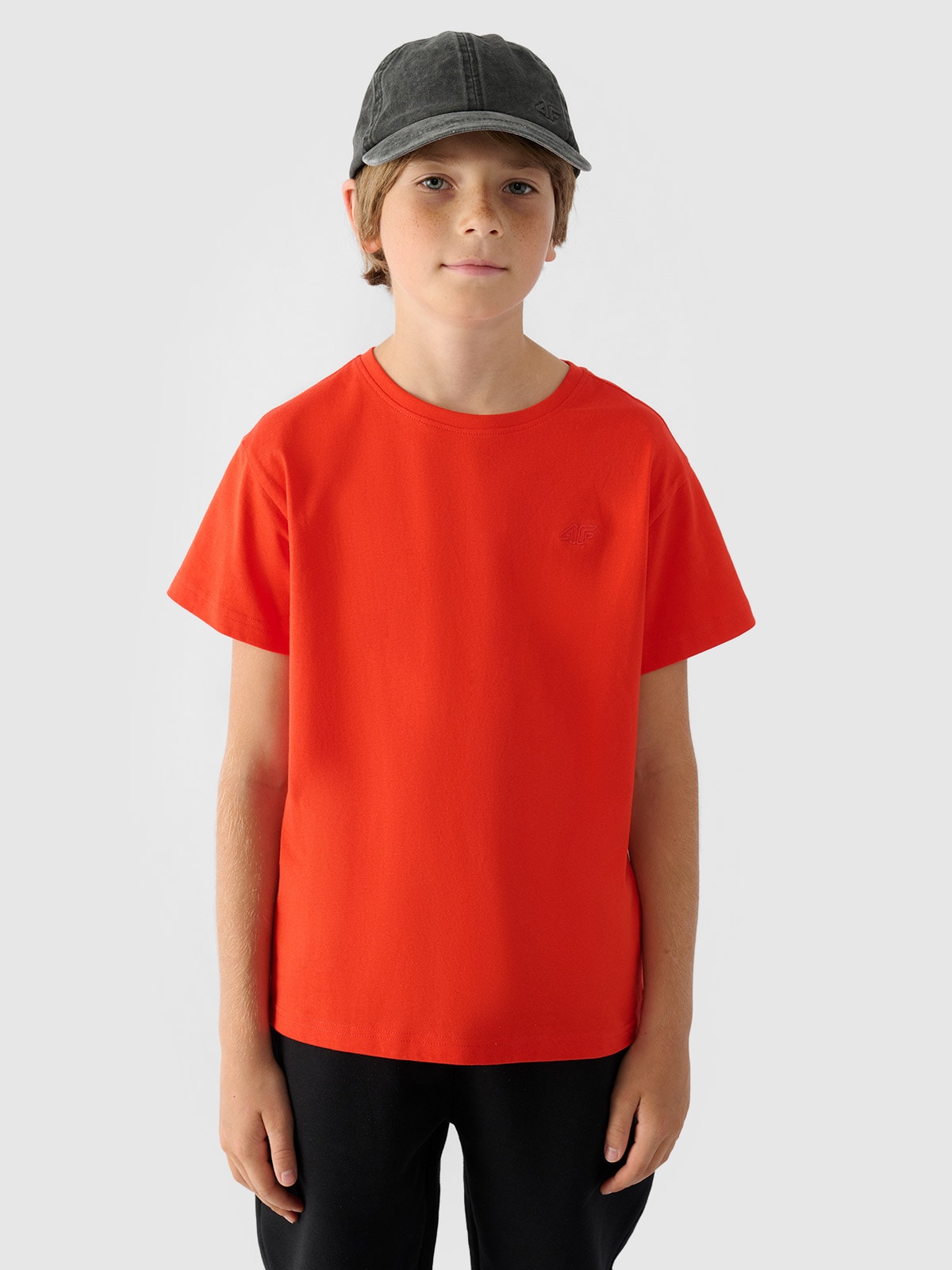 Однотонна футболка для хлопчиків - помаранчевий