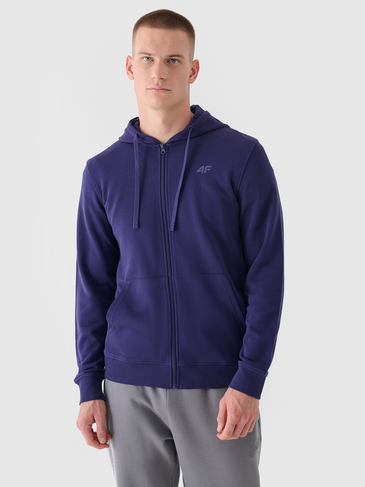 Чоловіче спортивне худі на блискавці - темно-синій