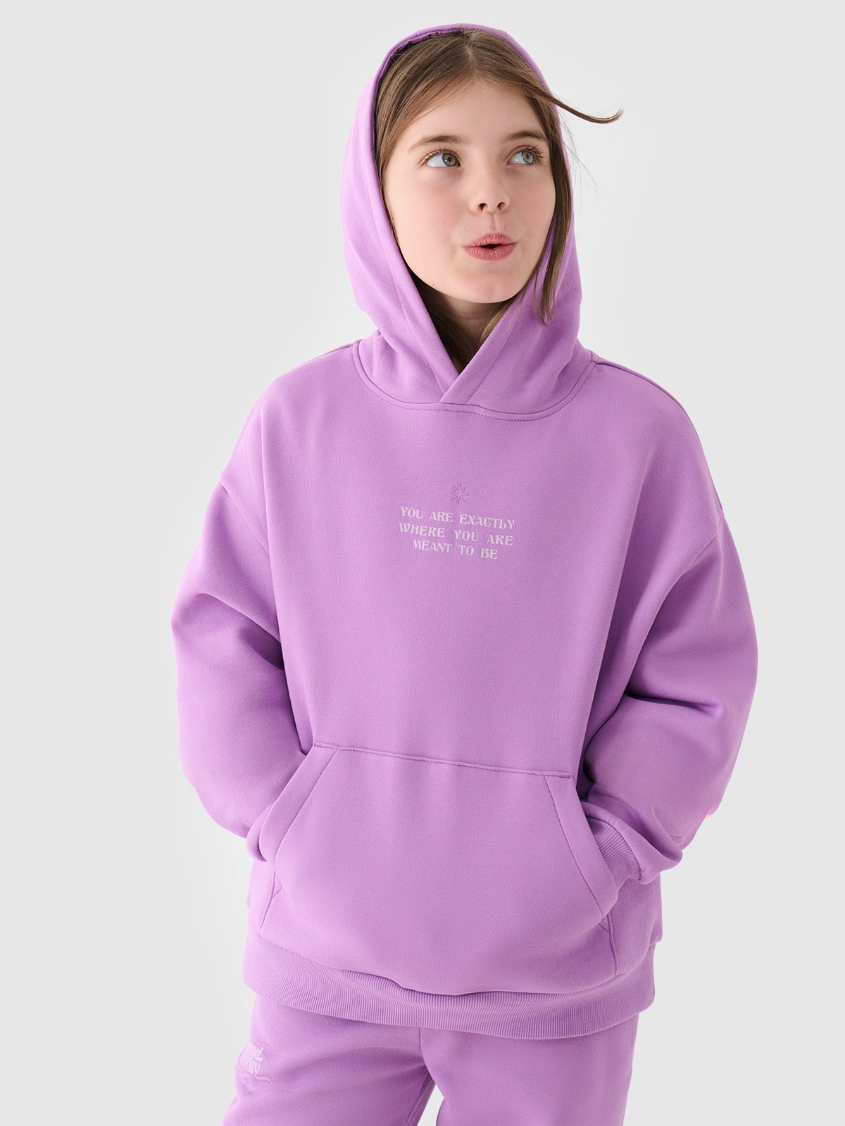 Спортивне худі для дівчаток - фіолетовий