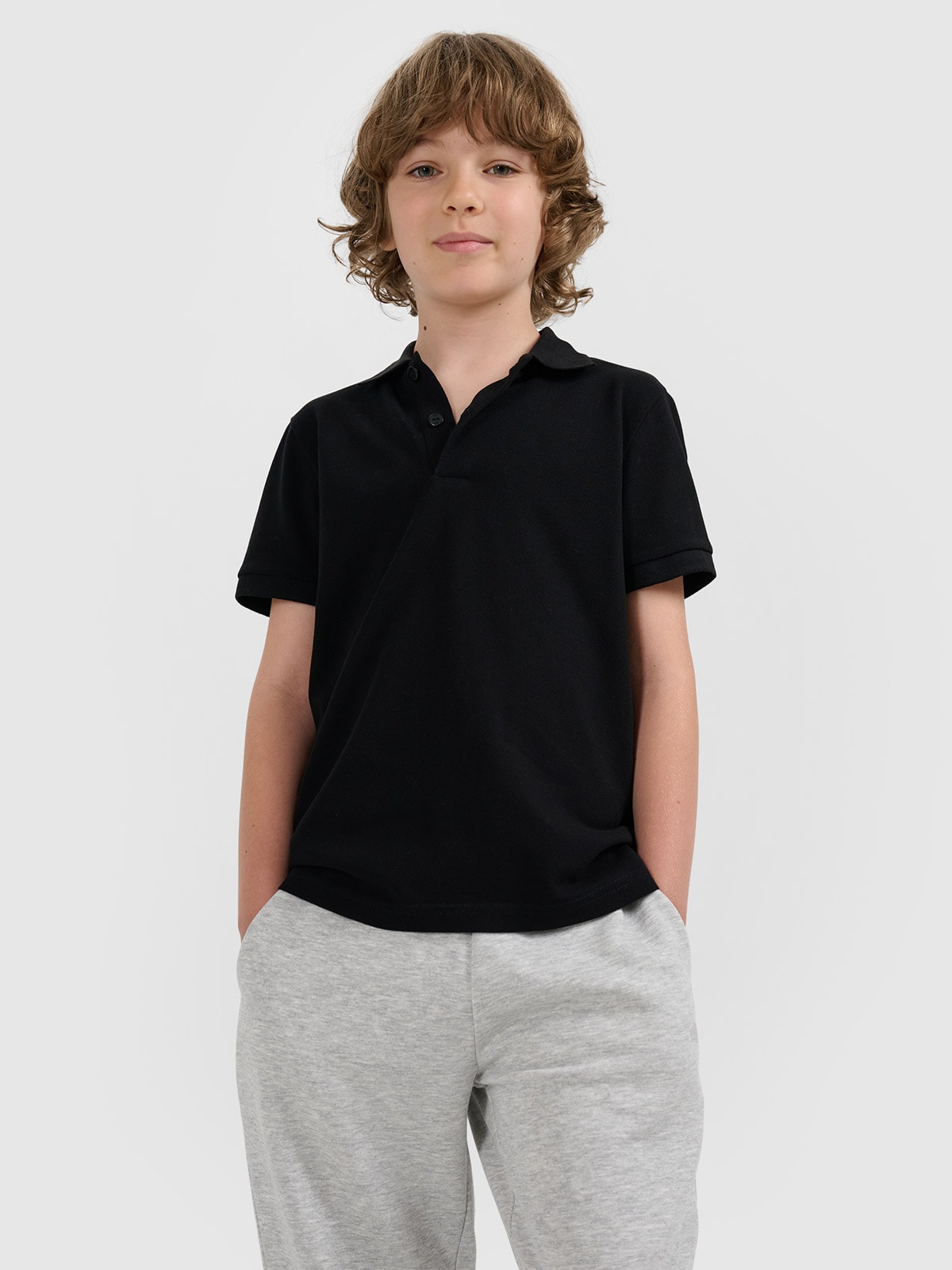 Хлопчача поло regular - чорна