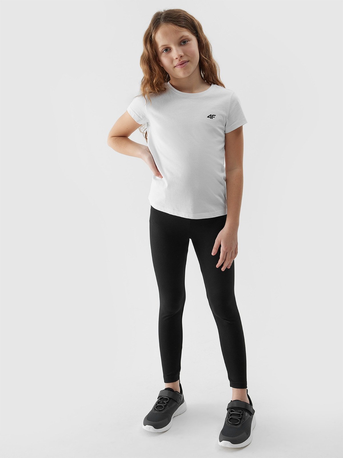 Трикотажні легінси для дівчаток - чорний