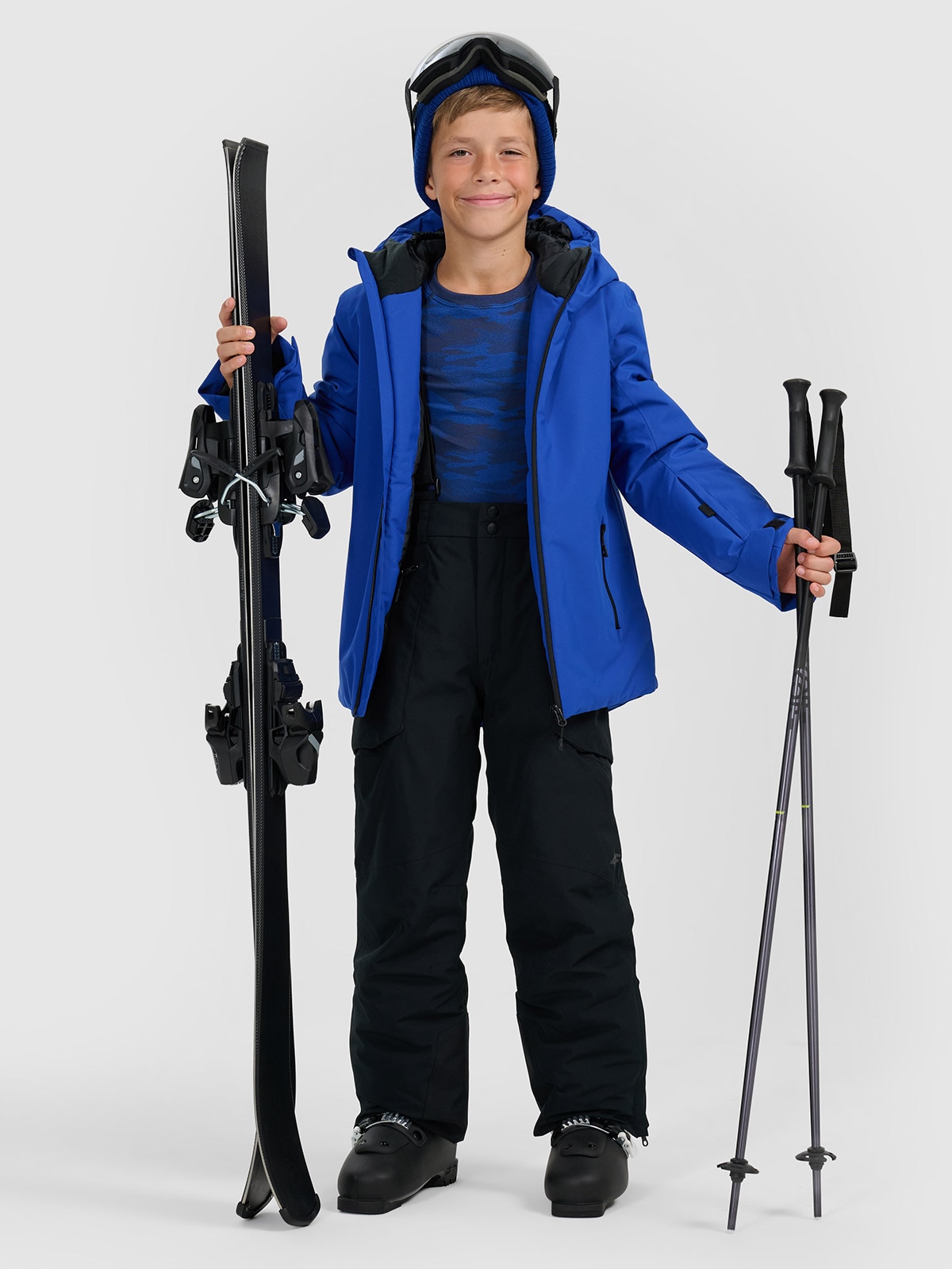 Хлопчачі лижні штани мембрана 8000 - чорні