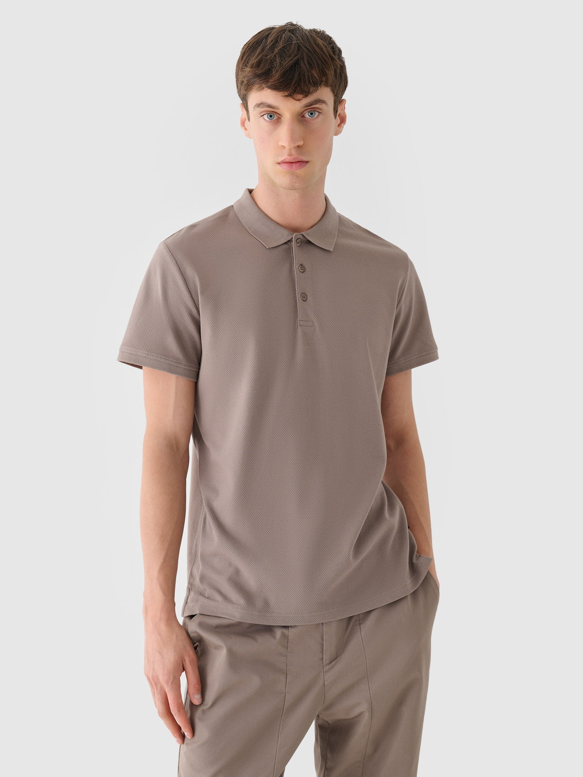 Чоловіча футболка поло - коричневий