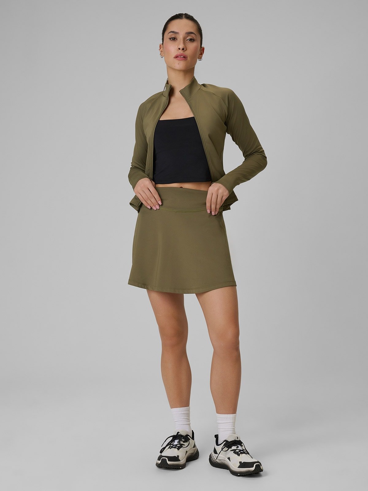 Жіноча швидковисихаюча тренувальна спідниця - оливкова