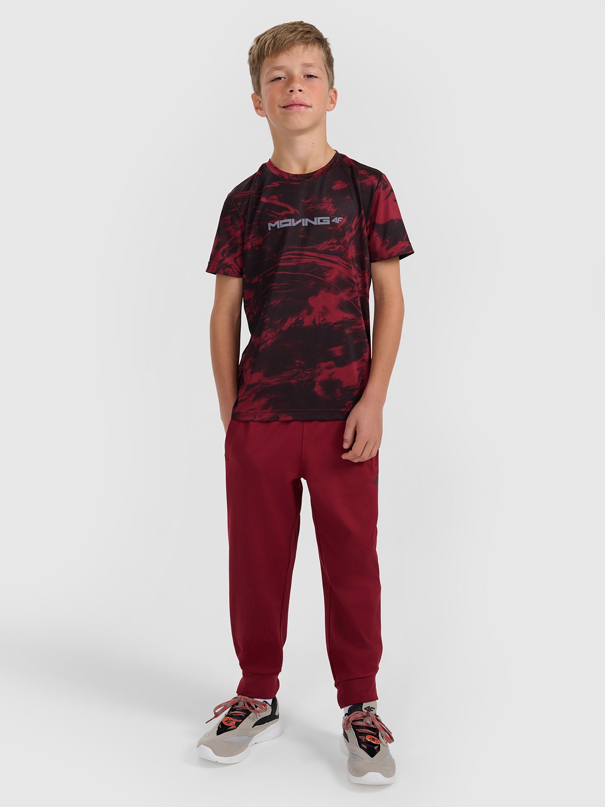 Дитячі спортивні швидковисихаючі штани джогери для хлопчиків - бордові