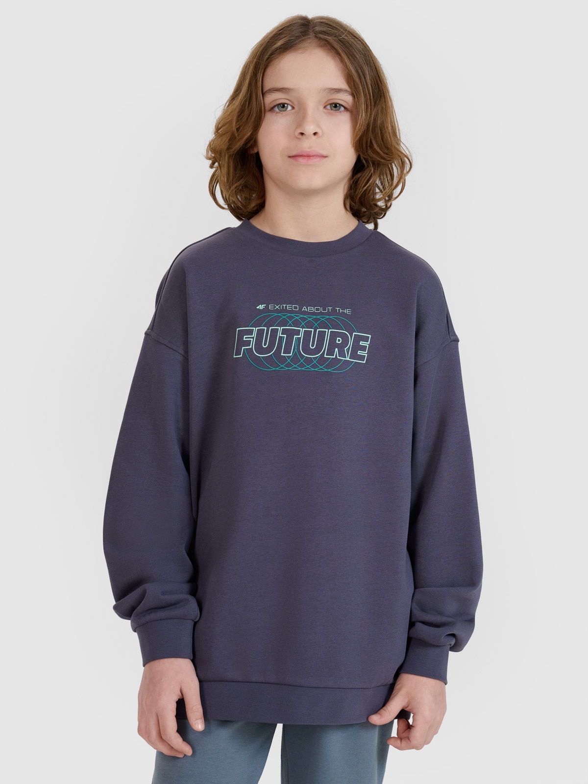 Хлопчача спортивна кофта без застібки без капюшона - сіра