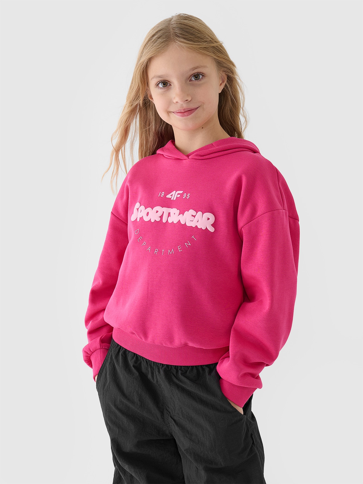 Спортивне худі для дівчаток - рожевий