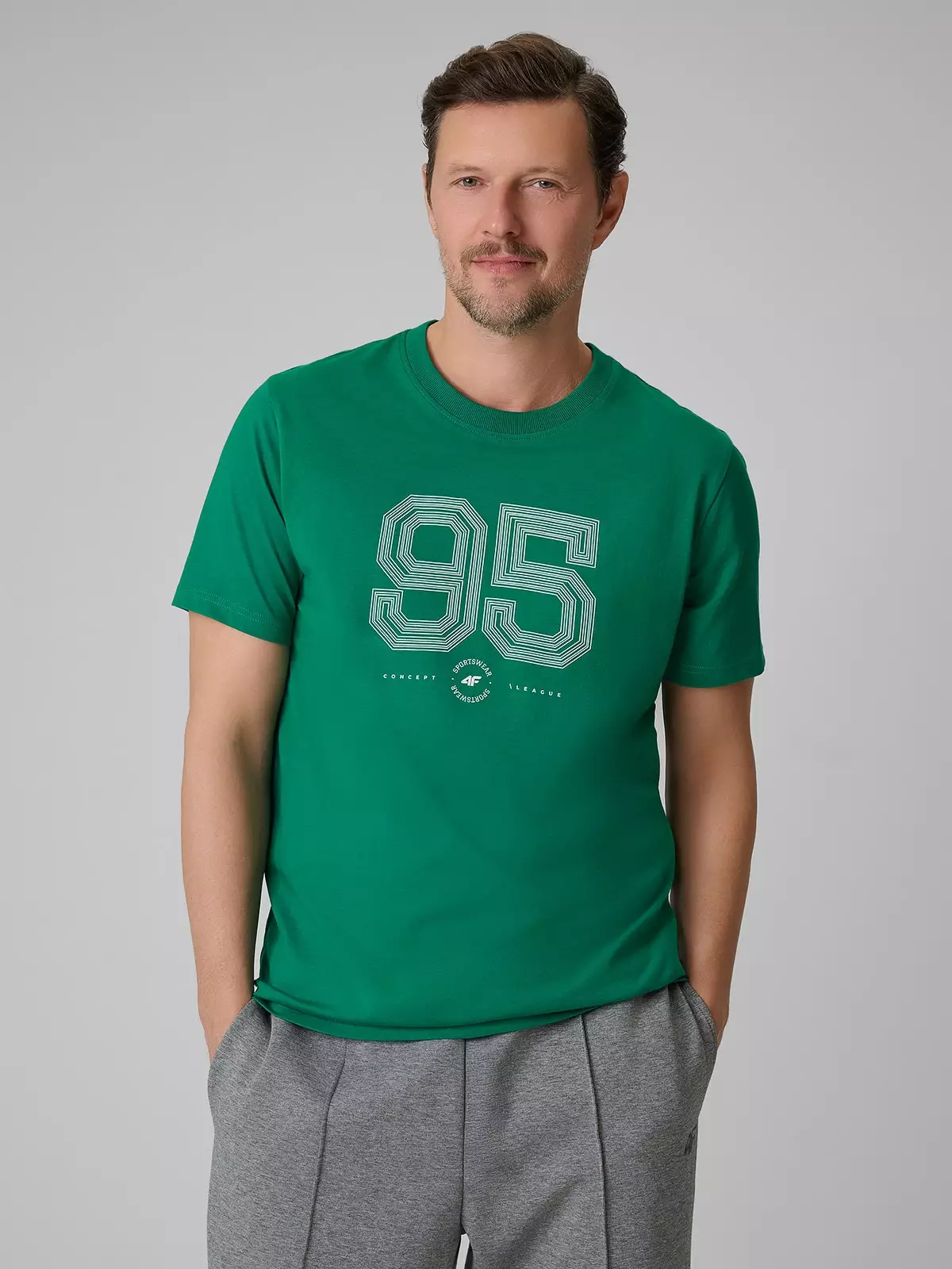 Чоловічий регулярний футболка з принтом - зелена
