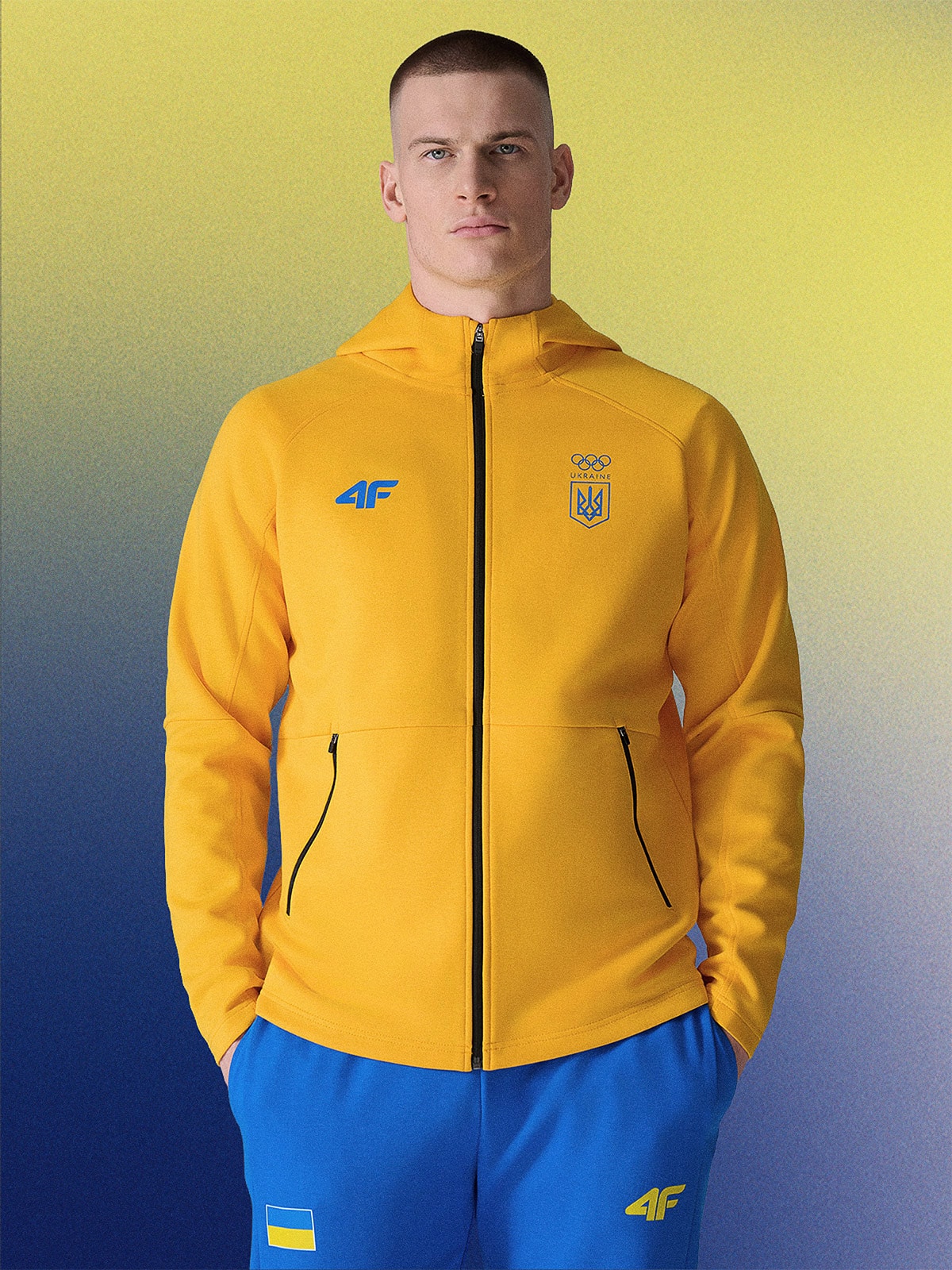 Milano-Cortina/Україна - чоловіча худі з капюшоном - жовта