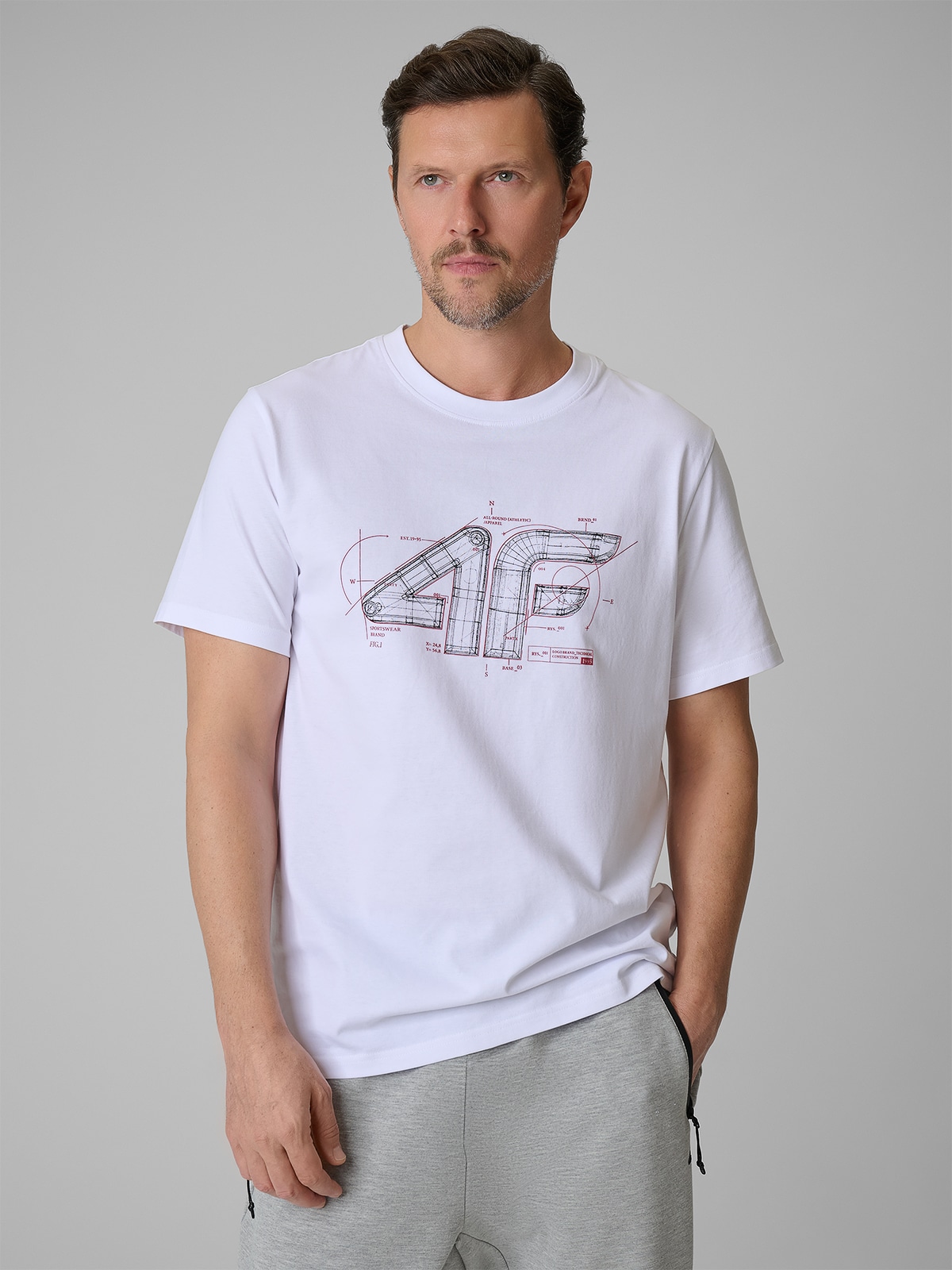 Чоловічий regular T-shirt з принтом - білий