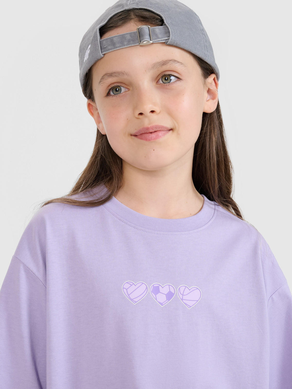 Футболка oversize з принтом для дівчаток - рожевий