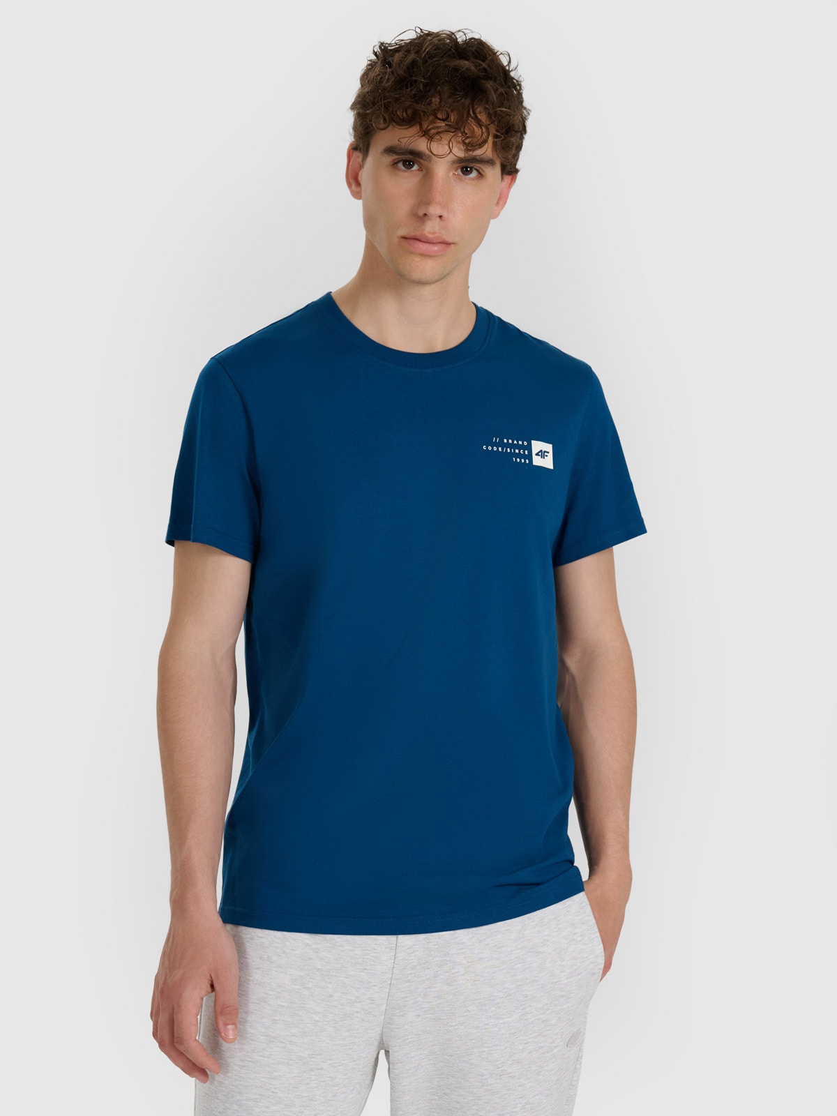 Футболка regular з принтом чоловіча - бірюзова