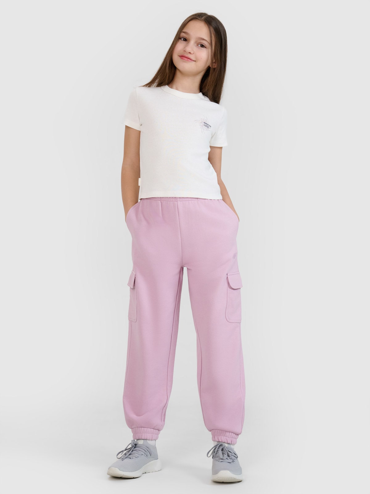 Спортивні штани джогери для дівчаток - фіолетовий