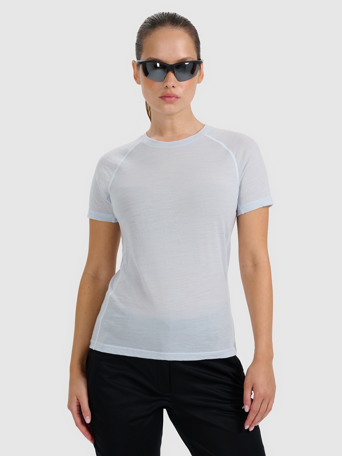 Жіноча трекінгова футболка з вовною merino - синя