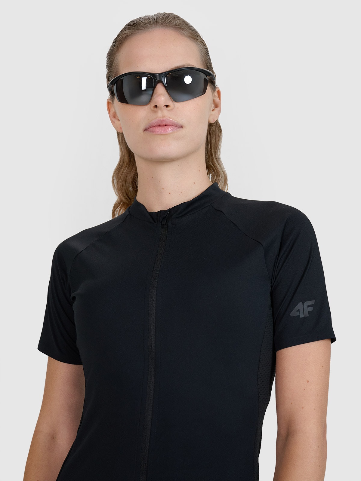 Жіноча велосипедна футболка - чорна