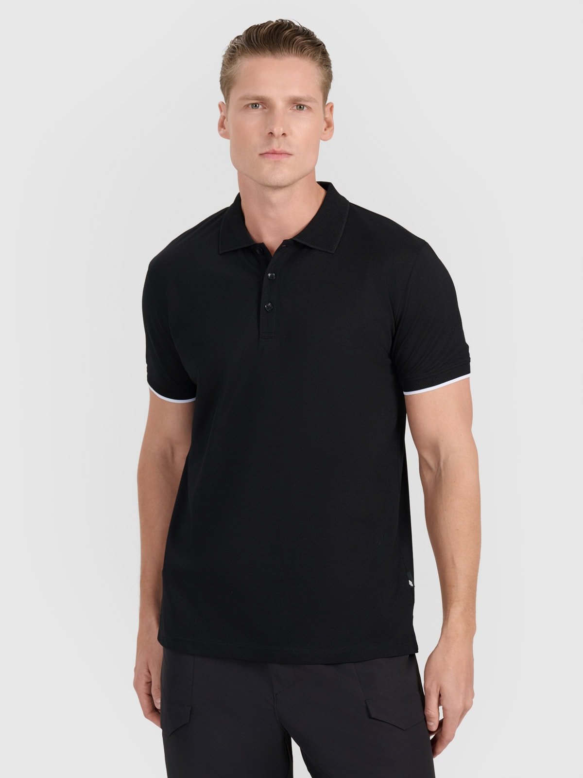 Чоловіча футболка поло regular - чорна