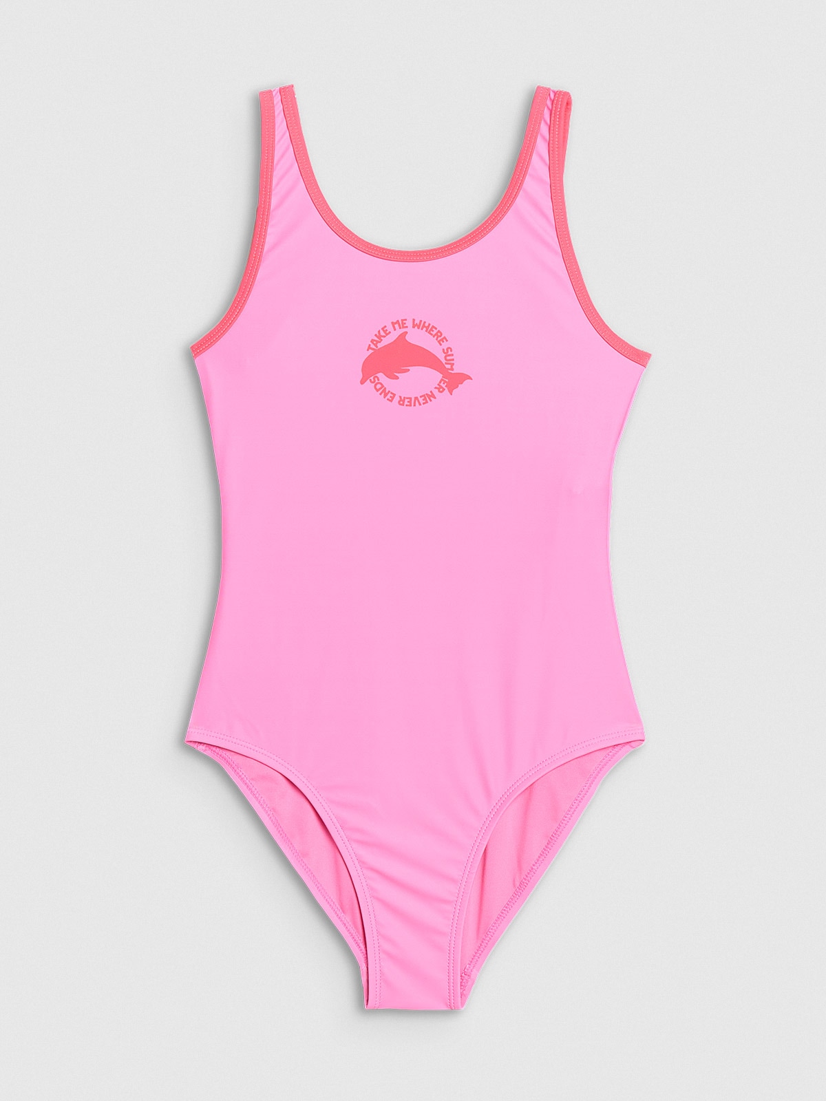 Суцільний купальник для дівчаток - рожевий