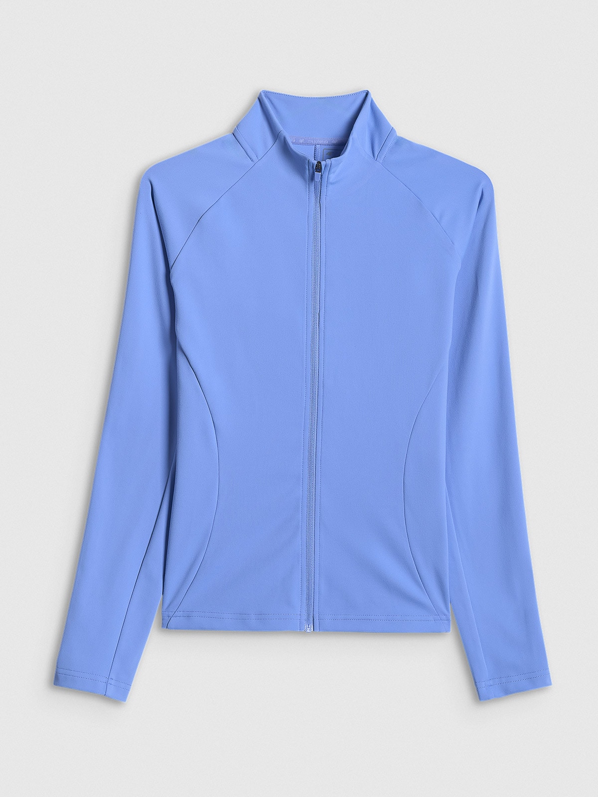 Жіноча slim тренувальна кофта без капюшона - синя