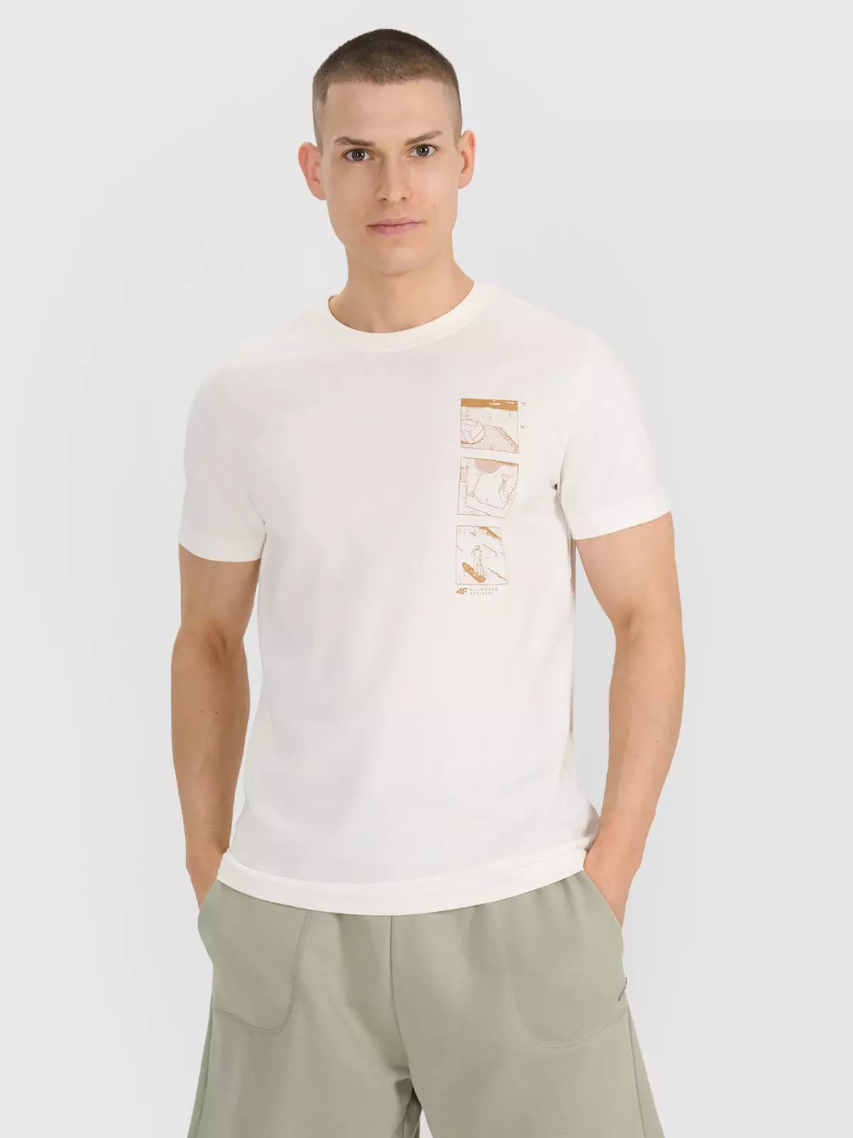 Чоловіча футболка regular з принтом - біла