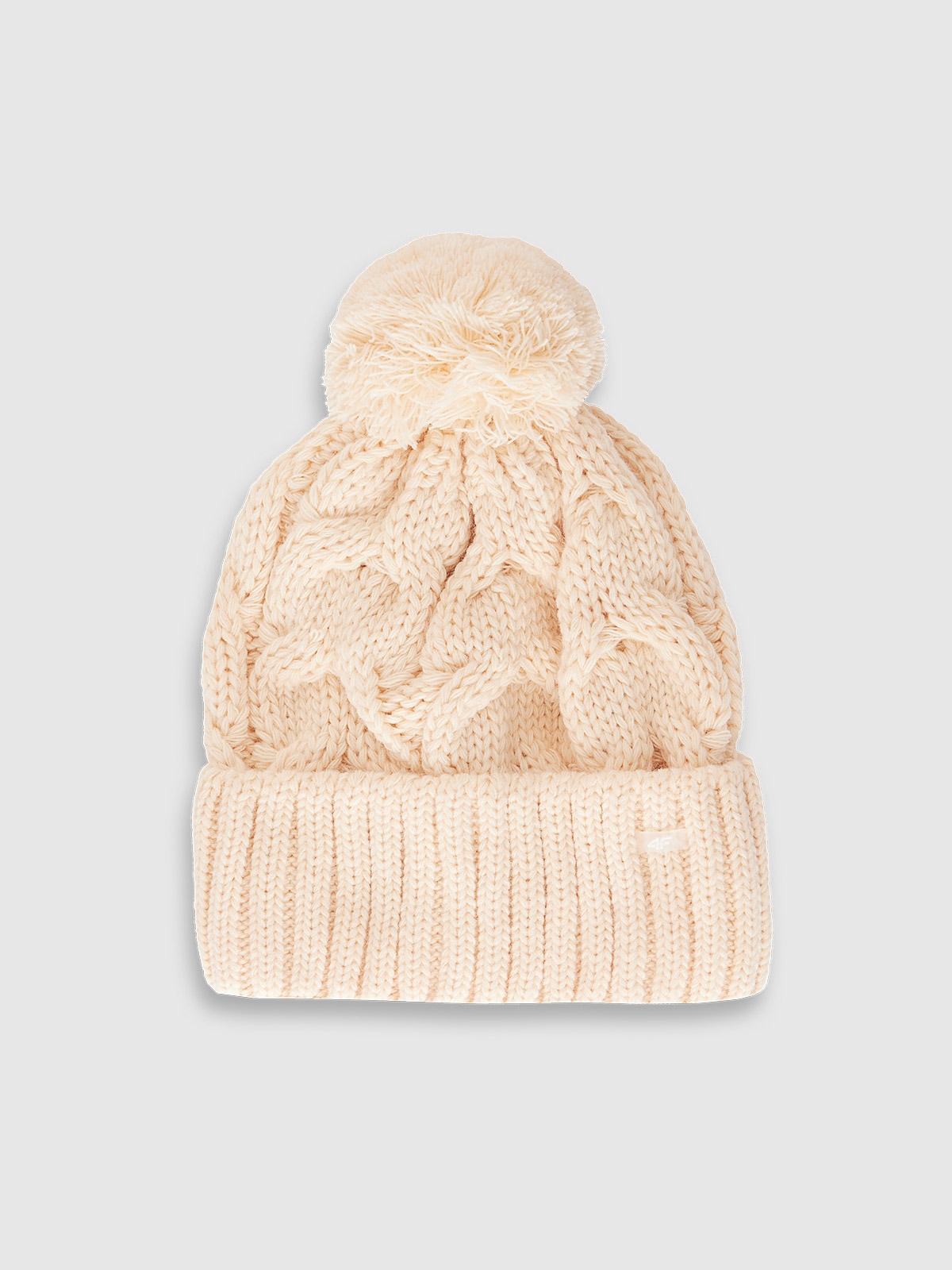 Жіноча зимова шапка з додаванням вовни - бежева