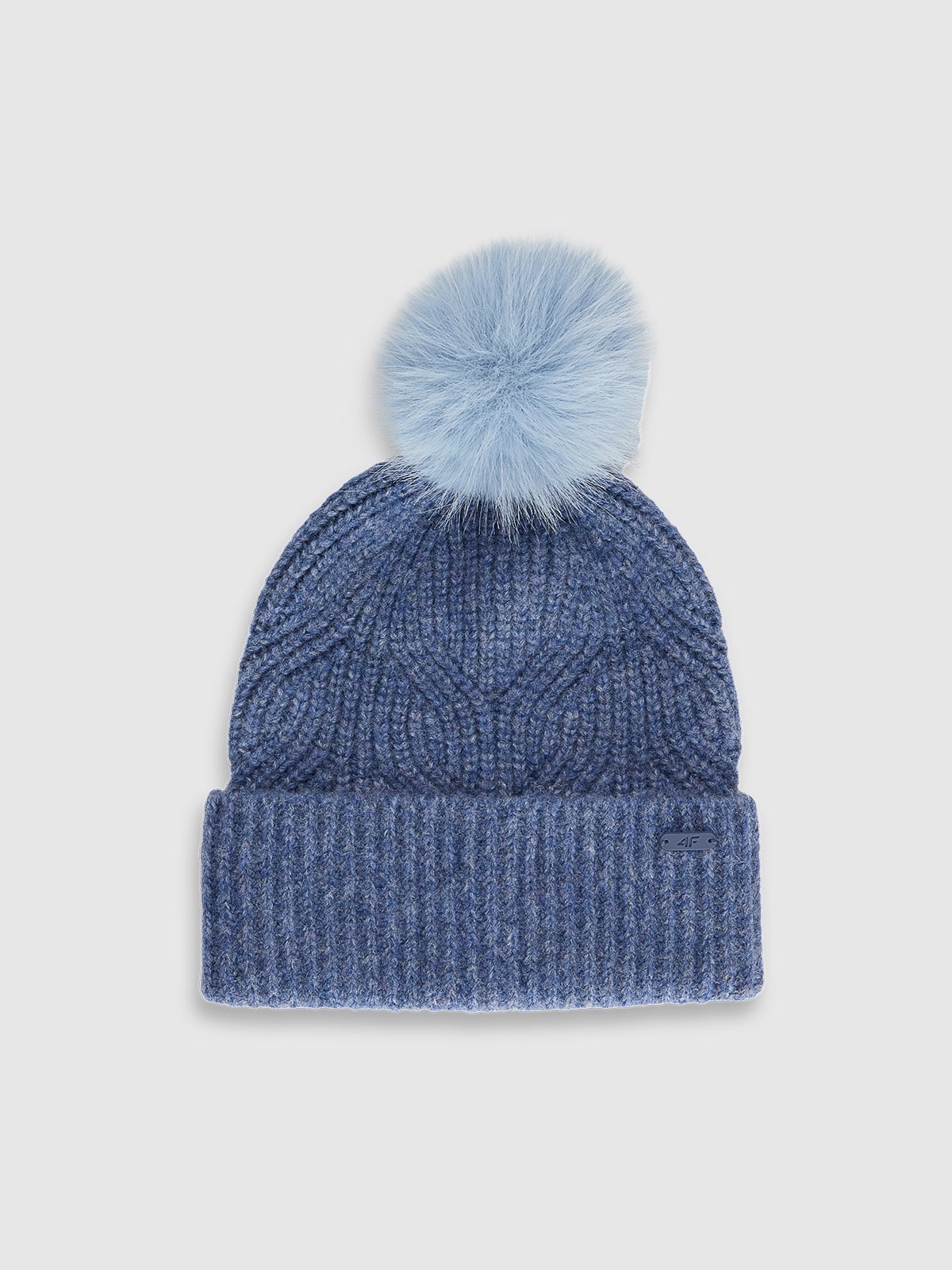 Дитяча шапка з помпоном для дівчаток - сіра