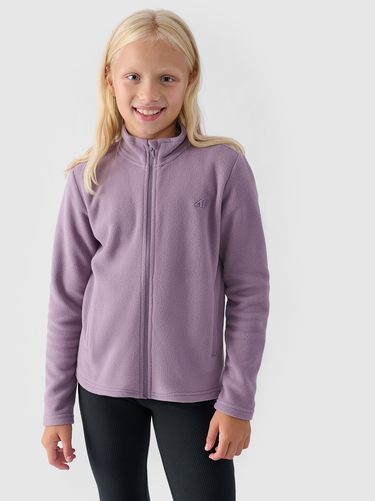 Фліс slim з коміром-стійкою для дівчаток - фіолетовий