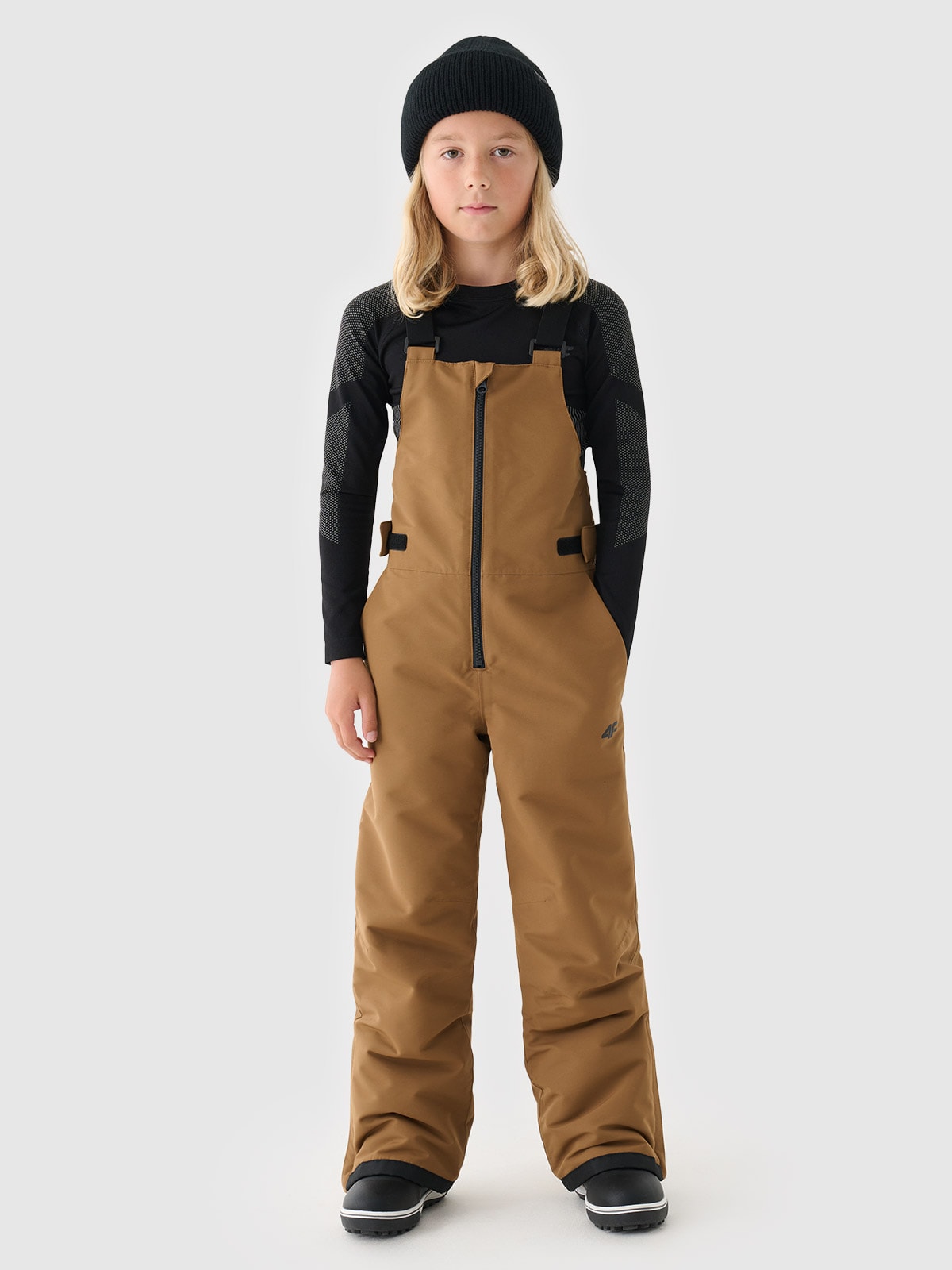 Штани для сноуборда мембрана 10000 для хлопчиків - коричневий