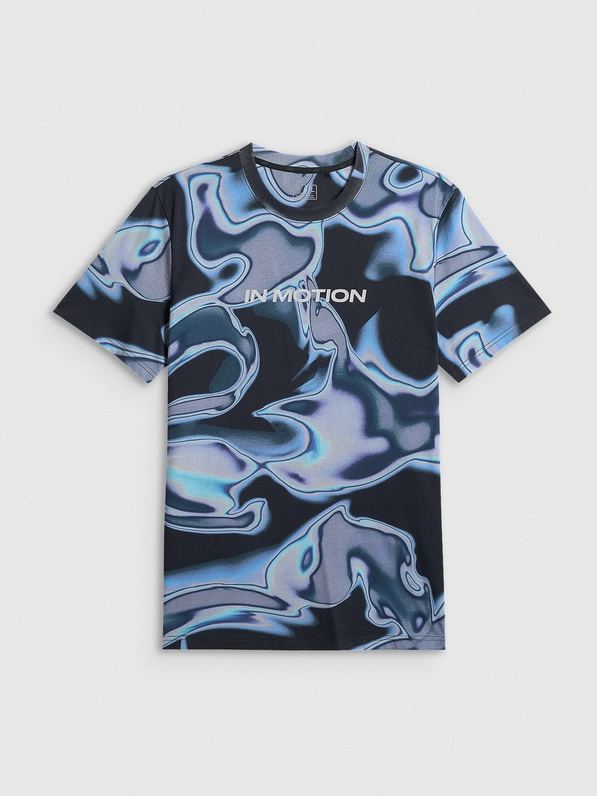 Чоловічий regular T-shirt з принтом - темно-синя