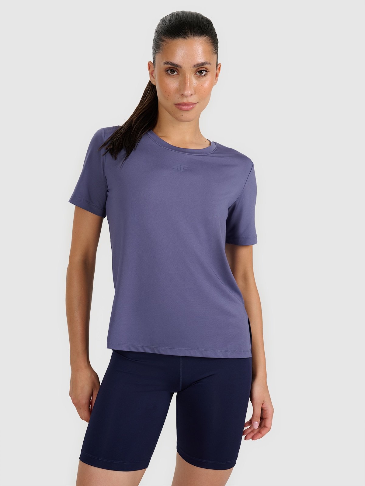 Жіноча регулярна швидковисихаюча тренувальна футболка - темно-синя