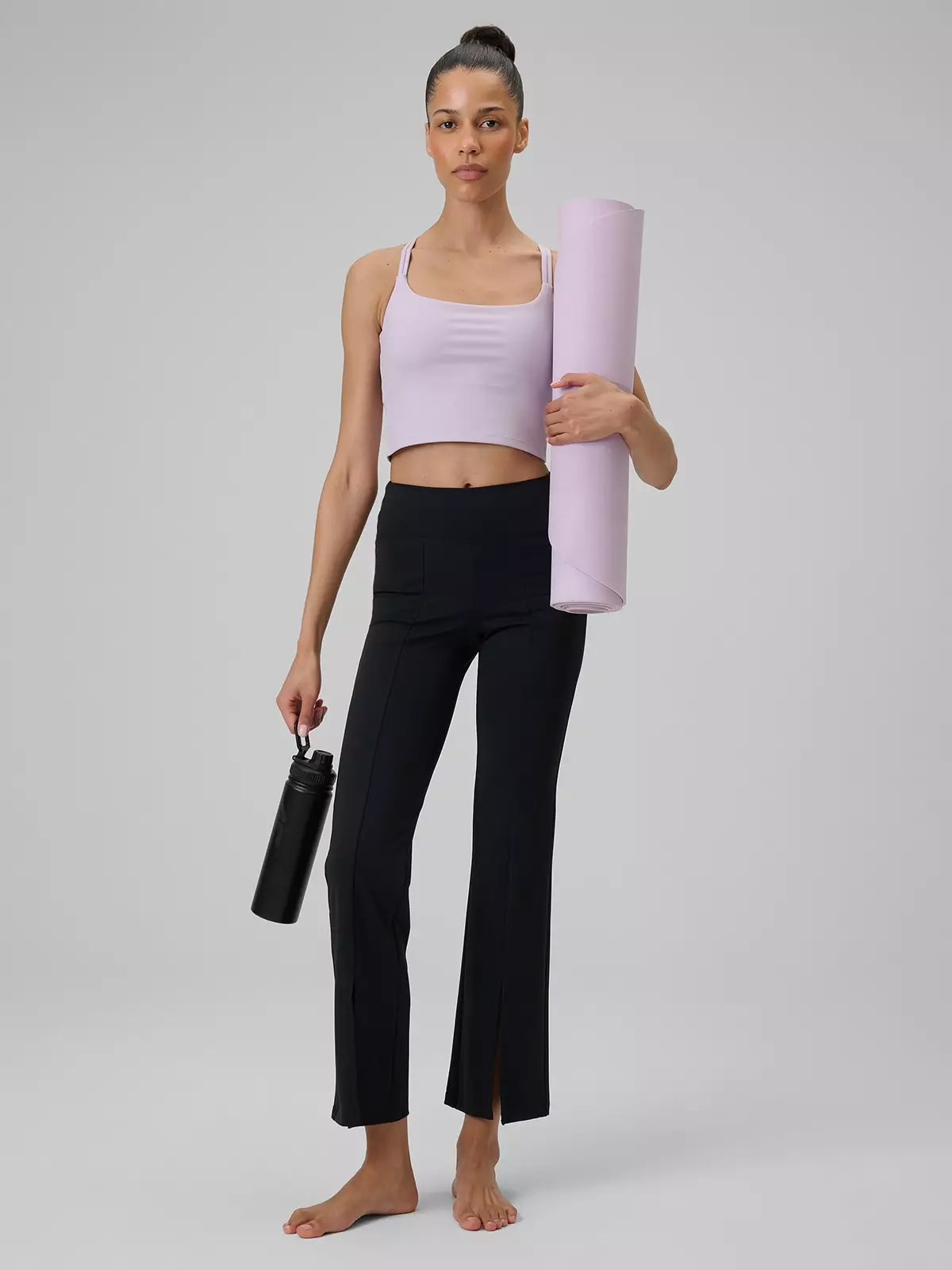 Жіночі легінси для йоги з розширеними штанинами - чорні