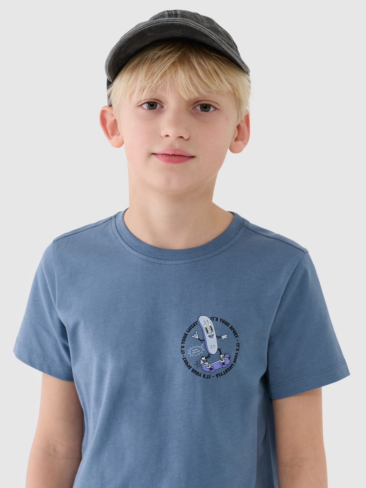 Футболка regular з принтом для хлопчиків - темно-синій